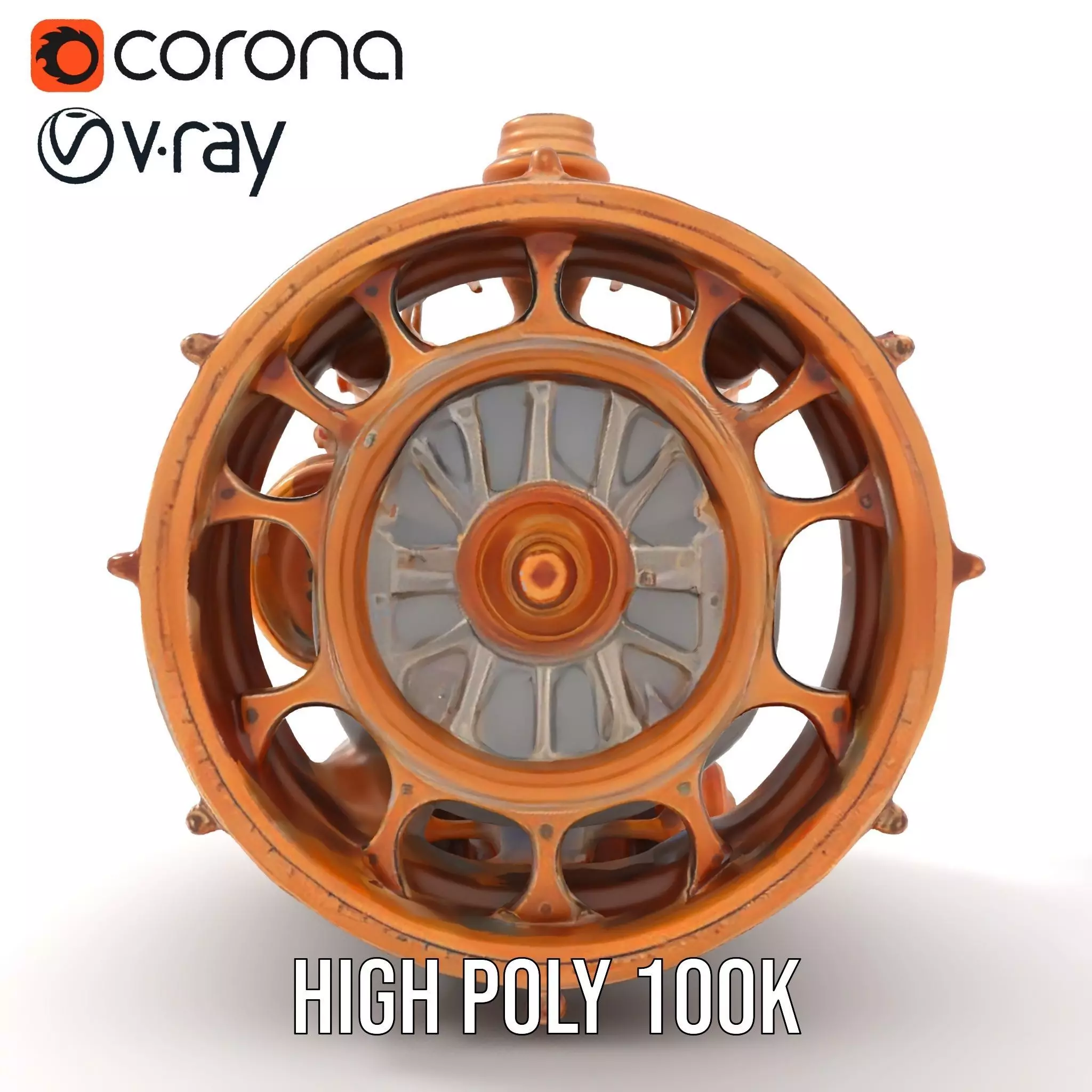 Steampunk Engine Model Pack with Intricate Detailing Low-poly 3D model_32