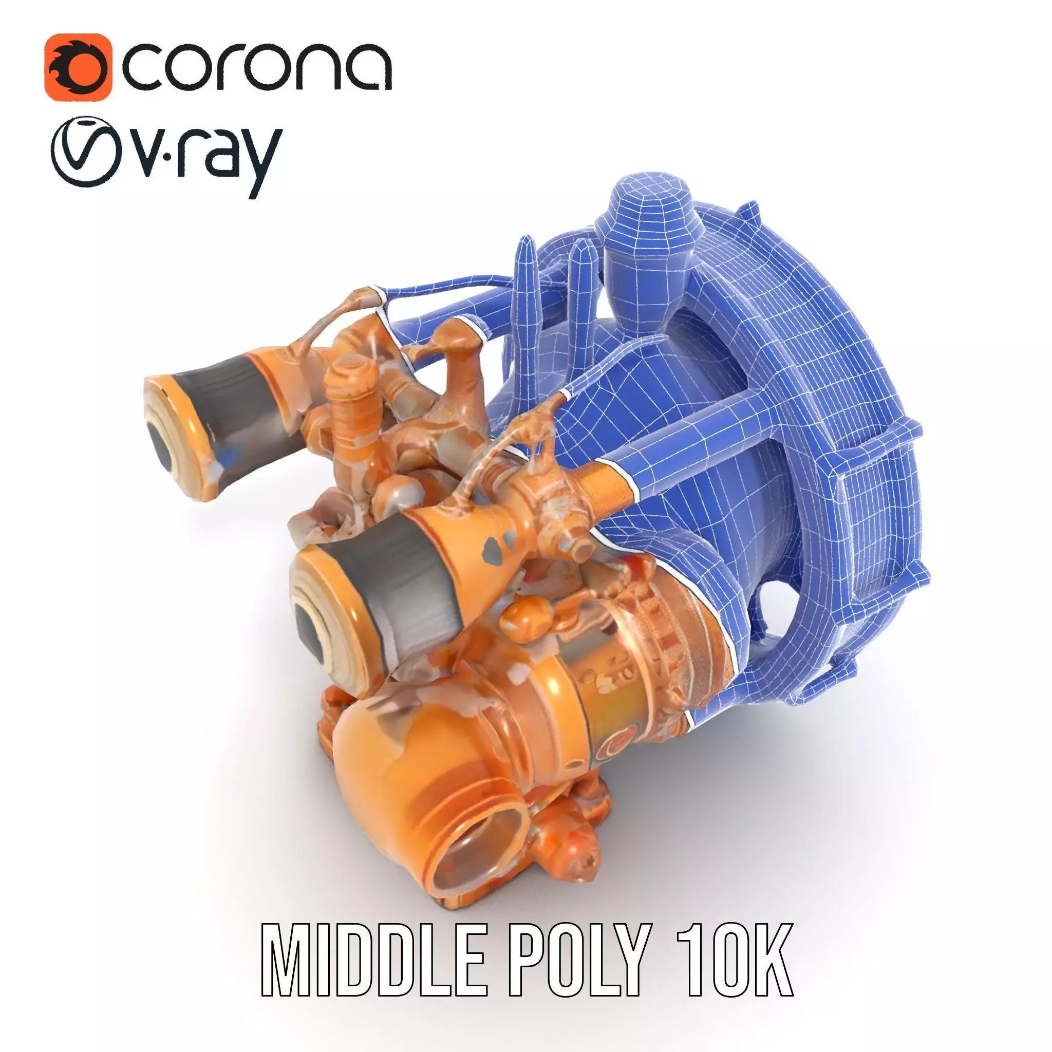 Steampunk Engine Model Pack with Intricate Detailing Low-poly 3D model_21