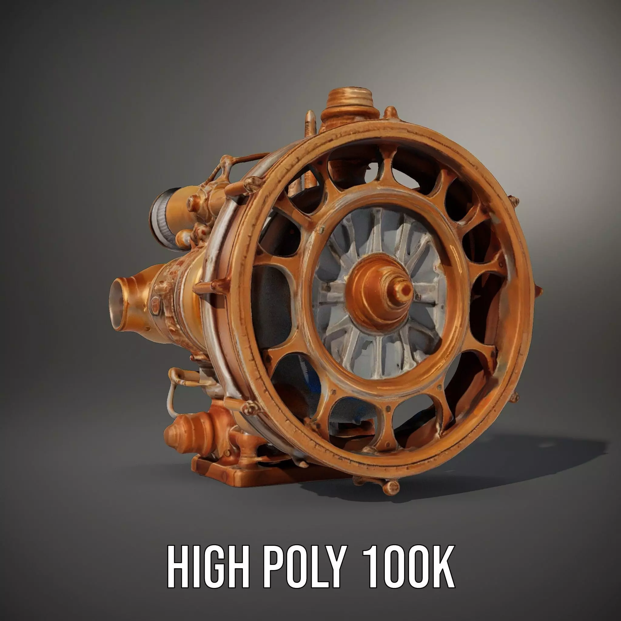 Steampunk Engine Model Pack with Intricate Detailing Low-poly 3D model_10