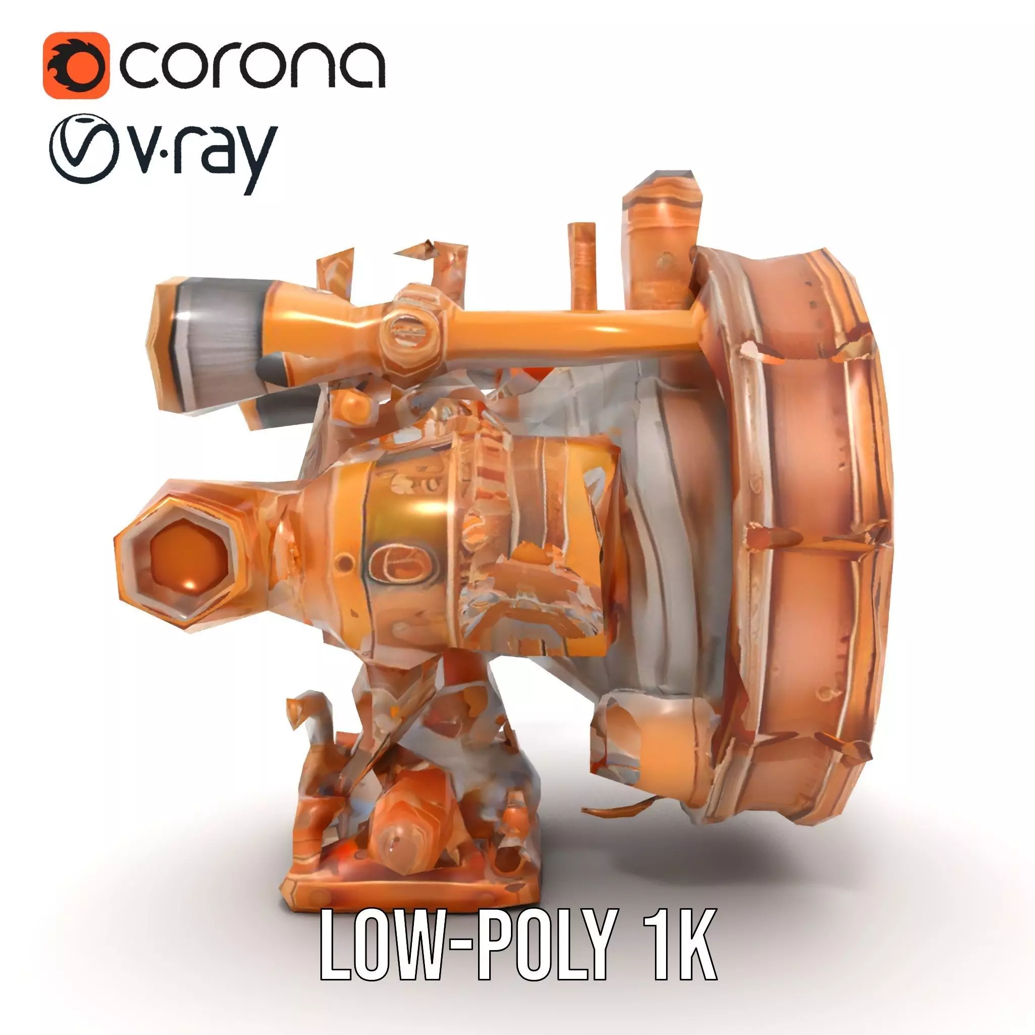 Steampunk Engine Model Pack with Intricate Detailing Low-poly 3D model_22