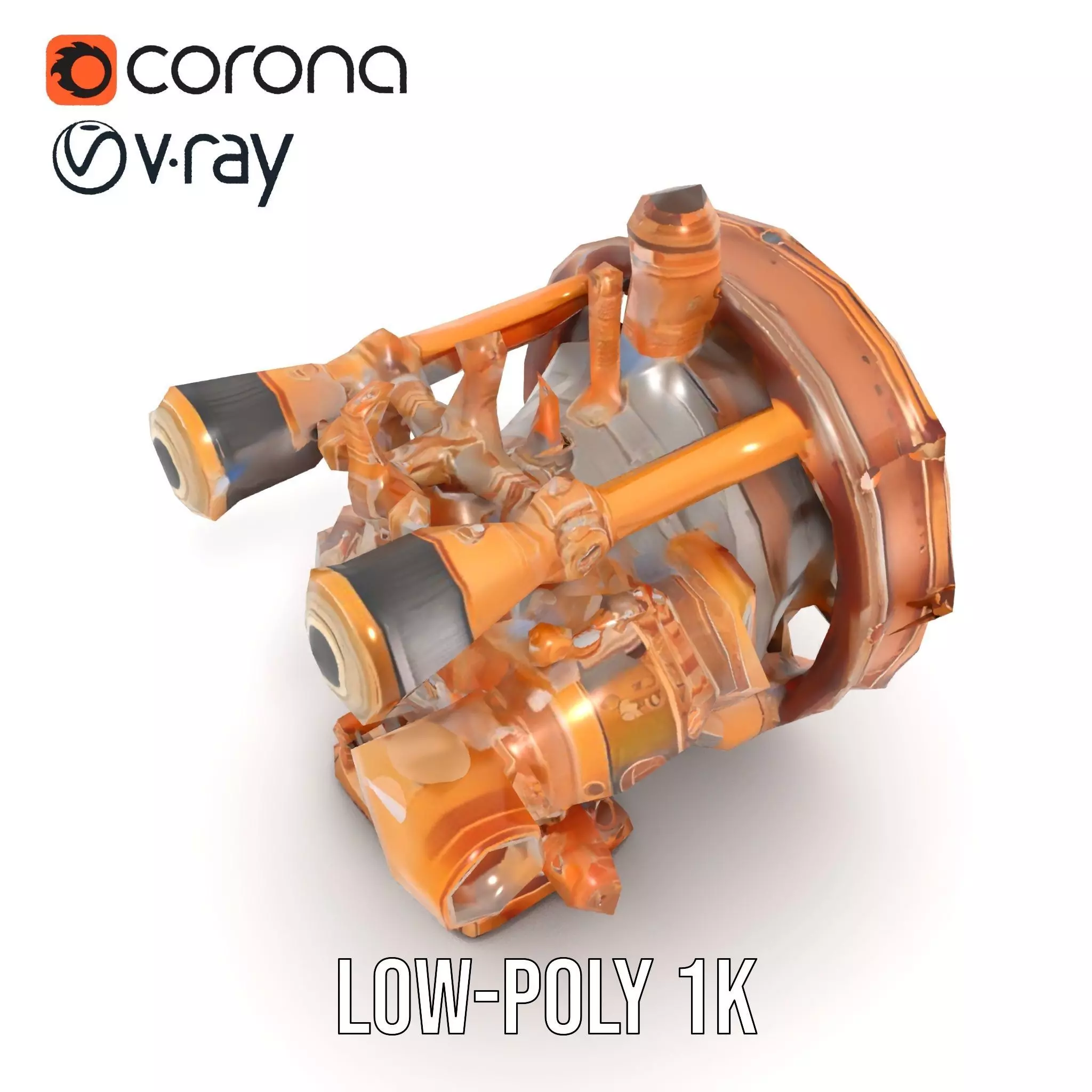 Steampunk Engine Model Pack with Intricate Detailing Low-poly 3D model_19