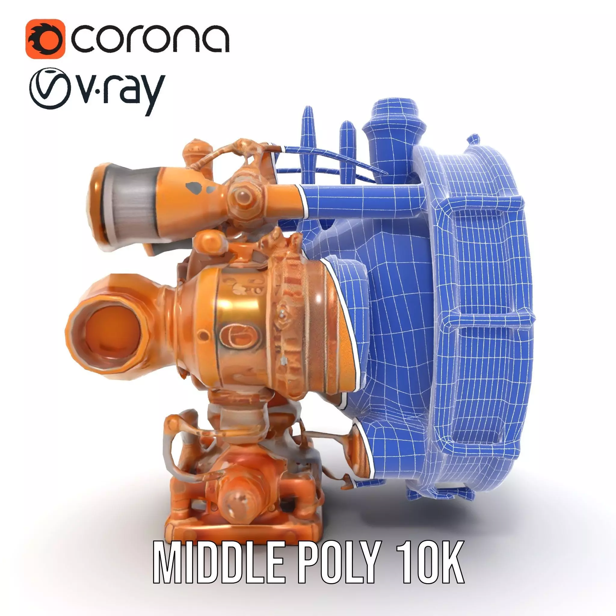 Steampunk Engine Model Pack with Intricate Detailing Low-poly 3D model_29