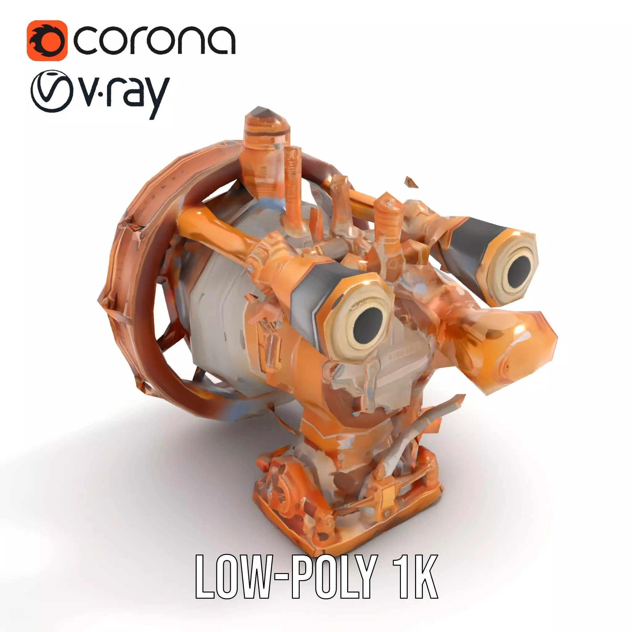 Steampunk Engine Model Pack with Intricate Detailing Low-poly 3D model_12