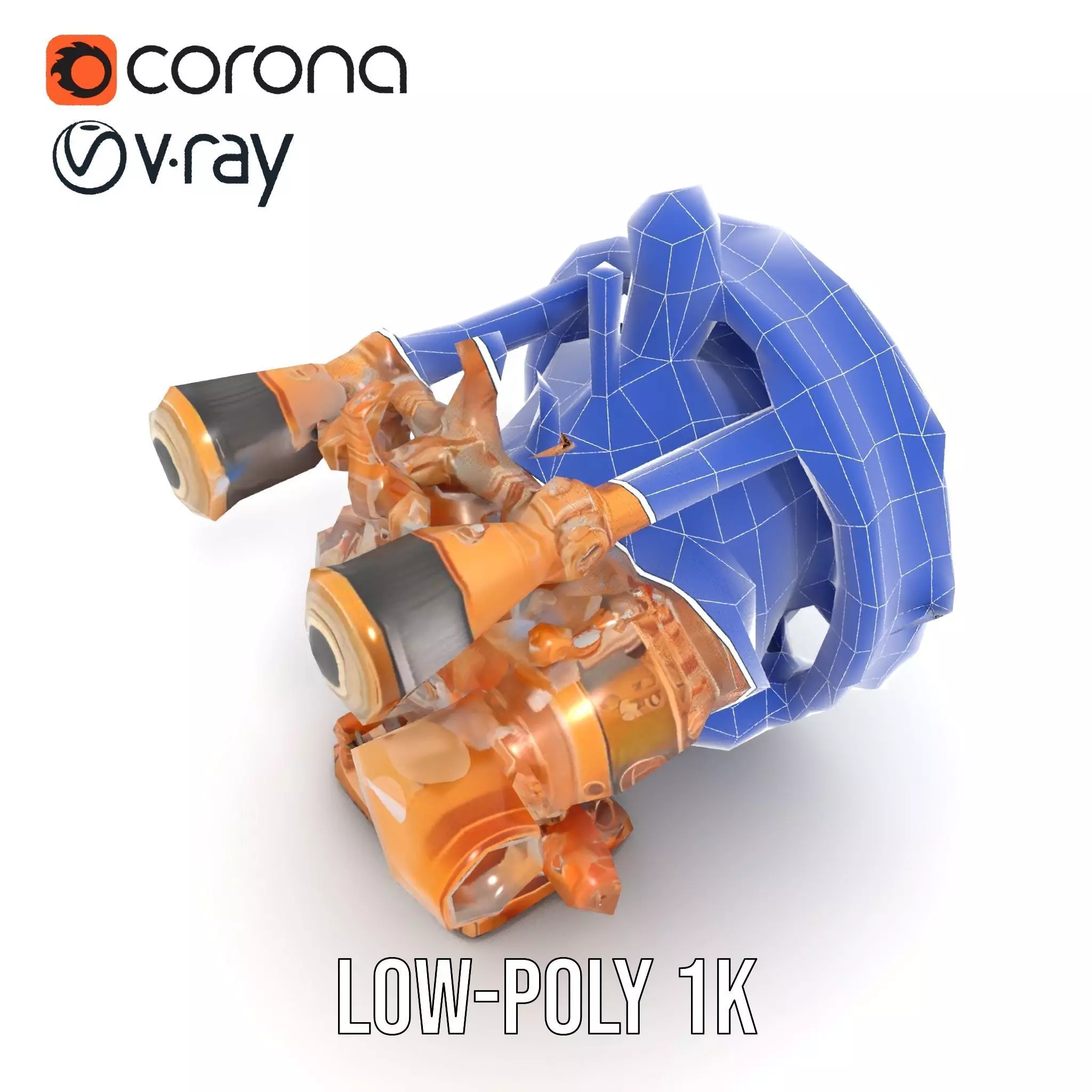 Steampunk Engine Model Pack with Intricate Detailing Low-poly 3D model_30