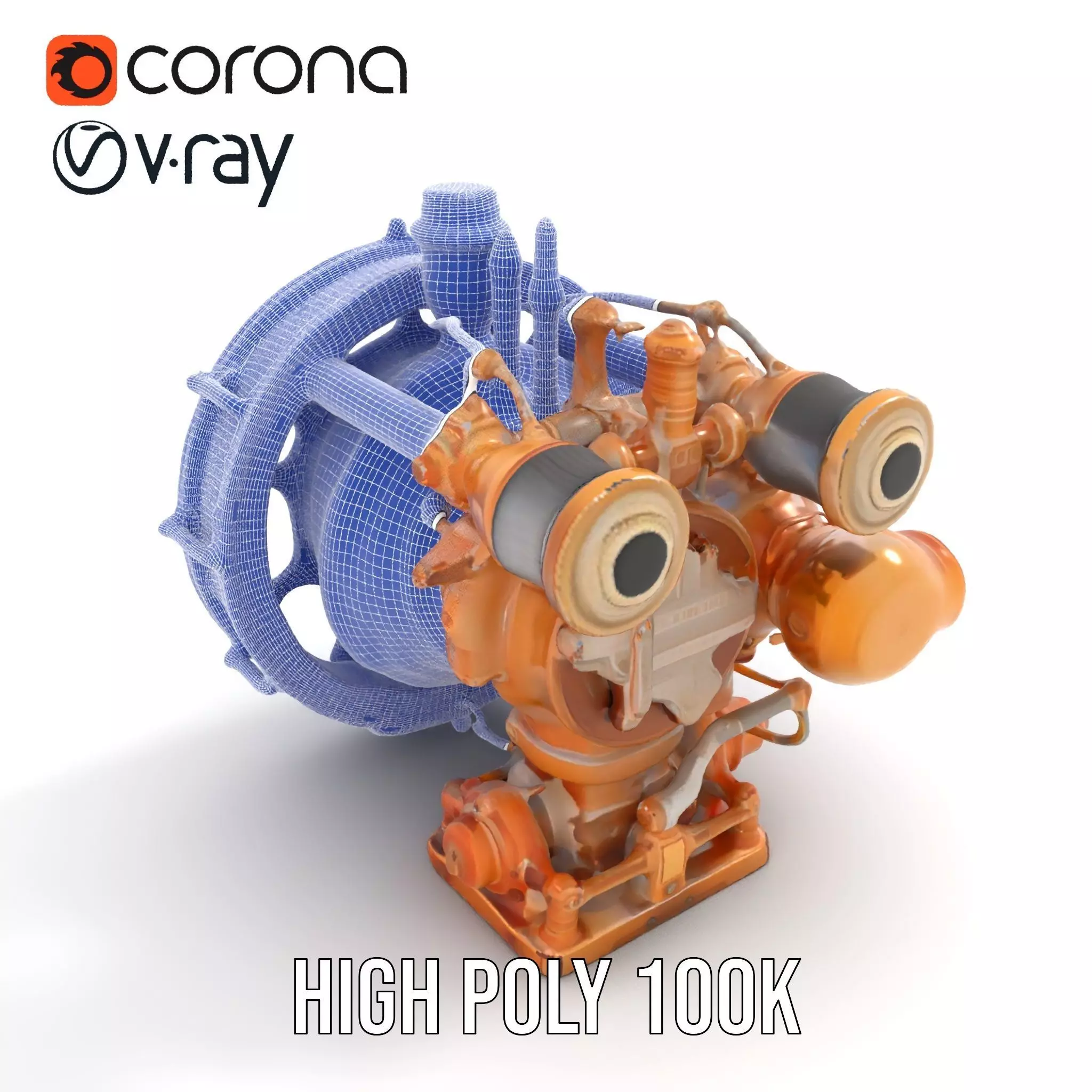 Steampunk Engine Model Pack with Intricate Detailing Low-poly 3D model_25