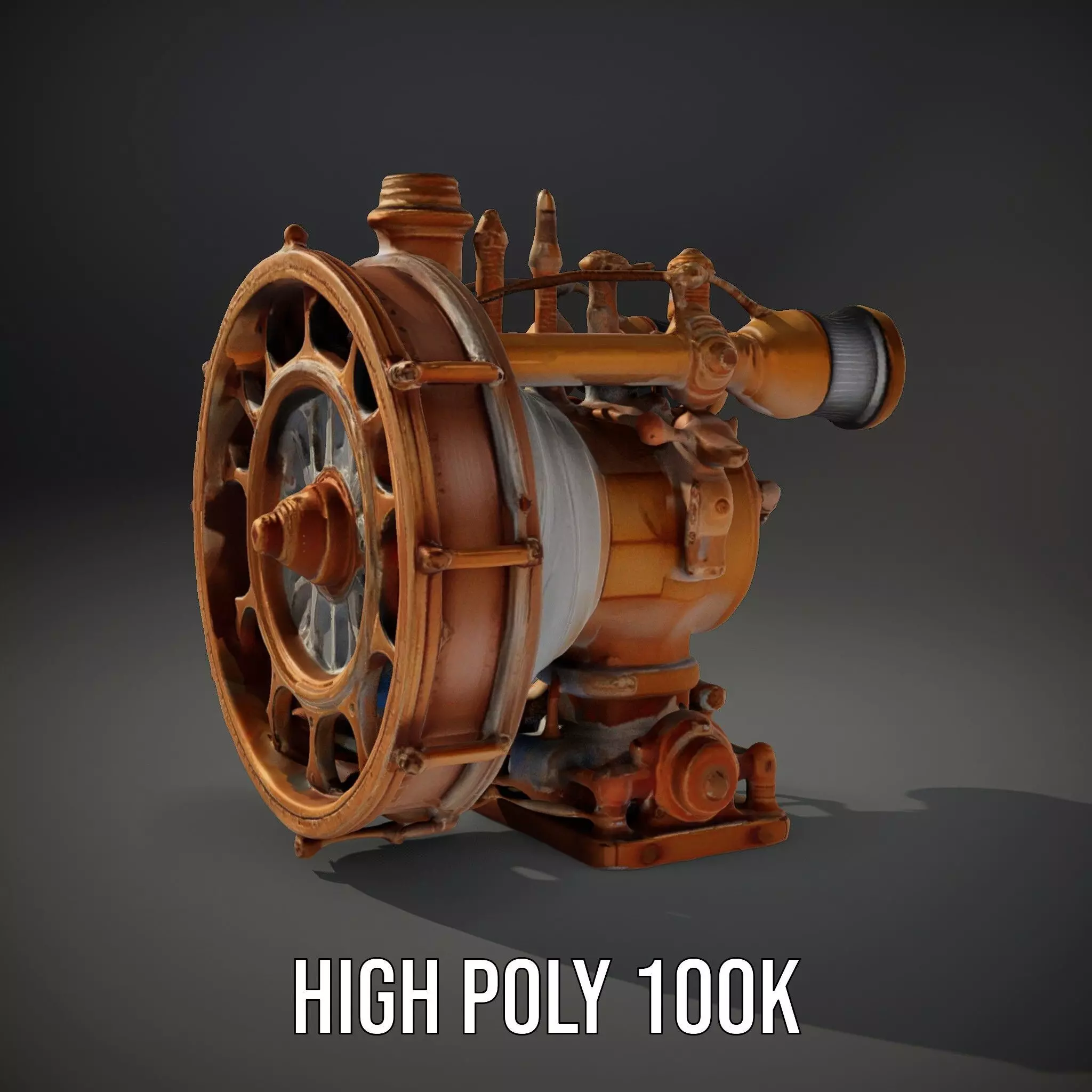 Steampunk Engine Model Pack with Intricate Detailing Low-poly 3D model_8