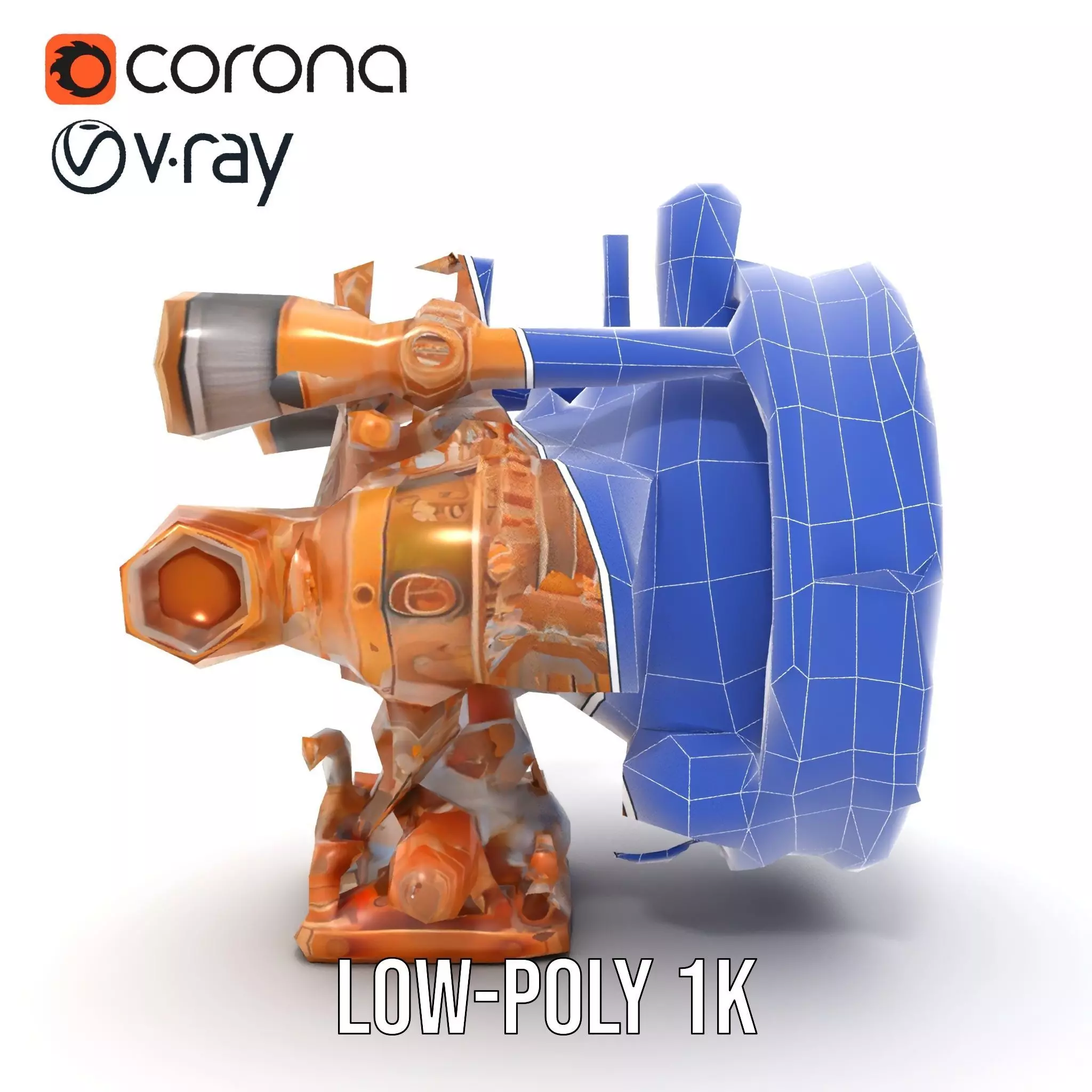 Steampunk Engine Model Pack with Intricate Detailing Low-poly 3D model_9