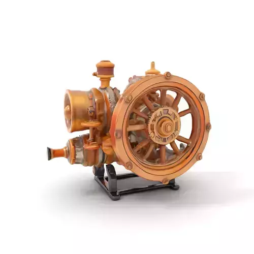 Steampunk Engine Model Pack with Realistic Brass Finish