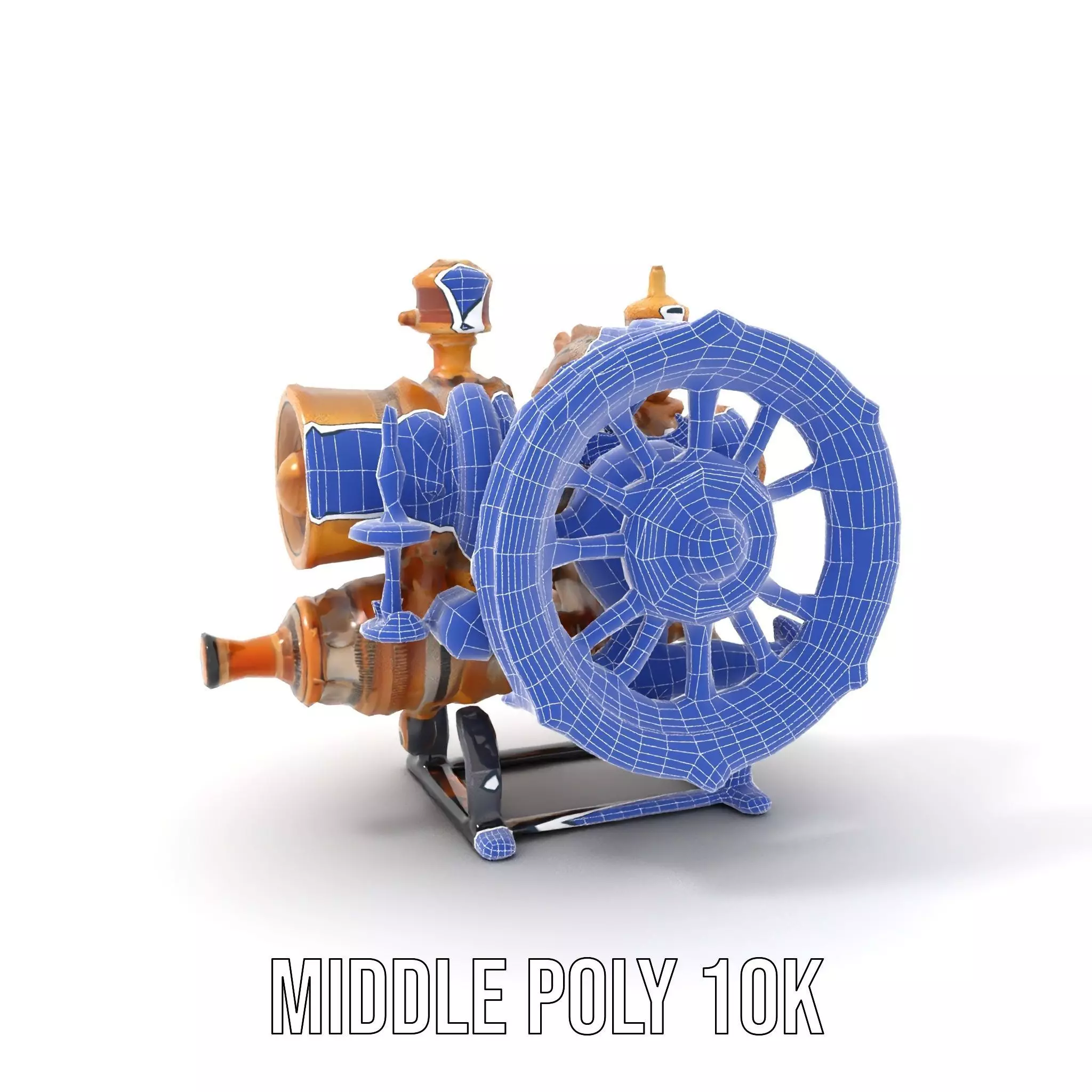 Steampunk Engine Model Pack with Realistic Brass Finish Low-poly 3D model_20