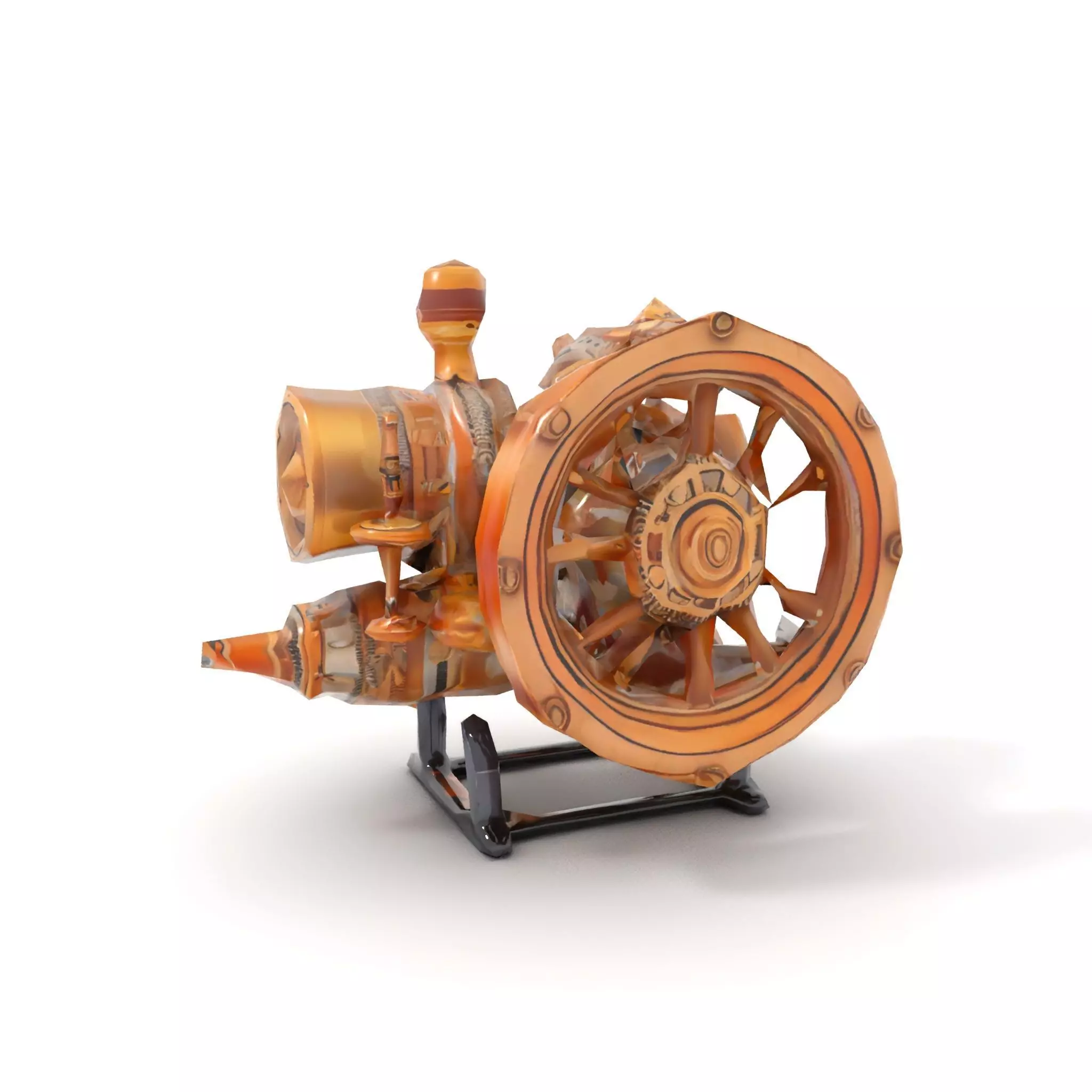 Steampunk Engine Model Pack with Realistic Brass Finish Low-poly 3D model_7