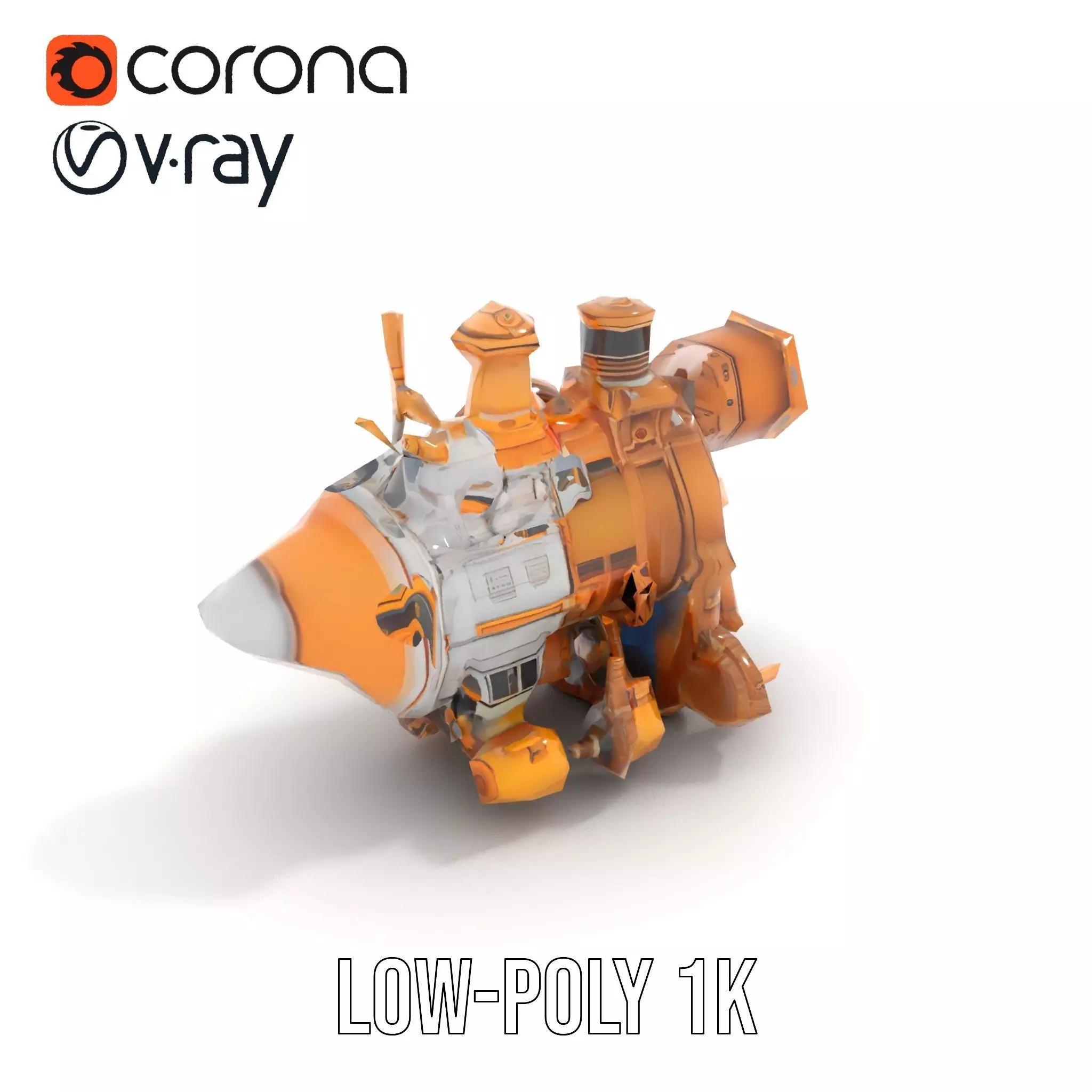 Steampunk Engine Model Pack for Fantasy Environments Low-poly 3D model_7
