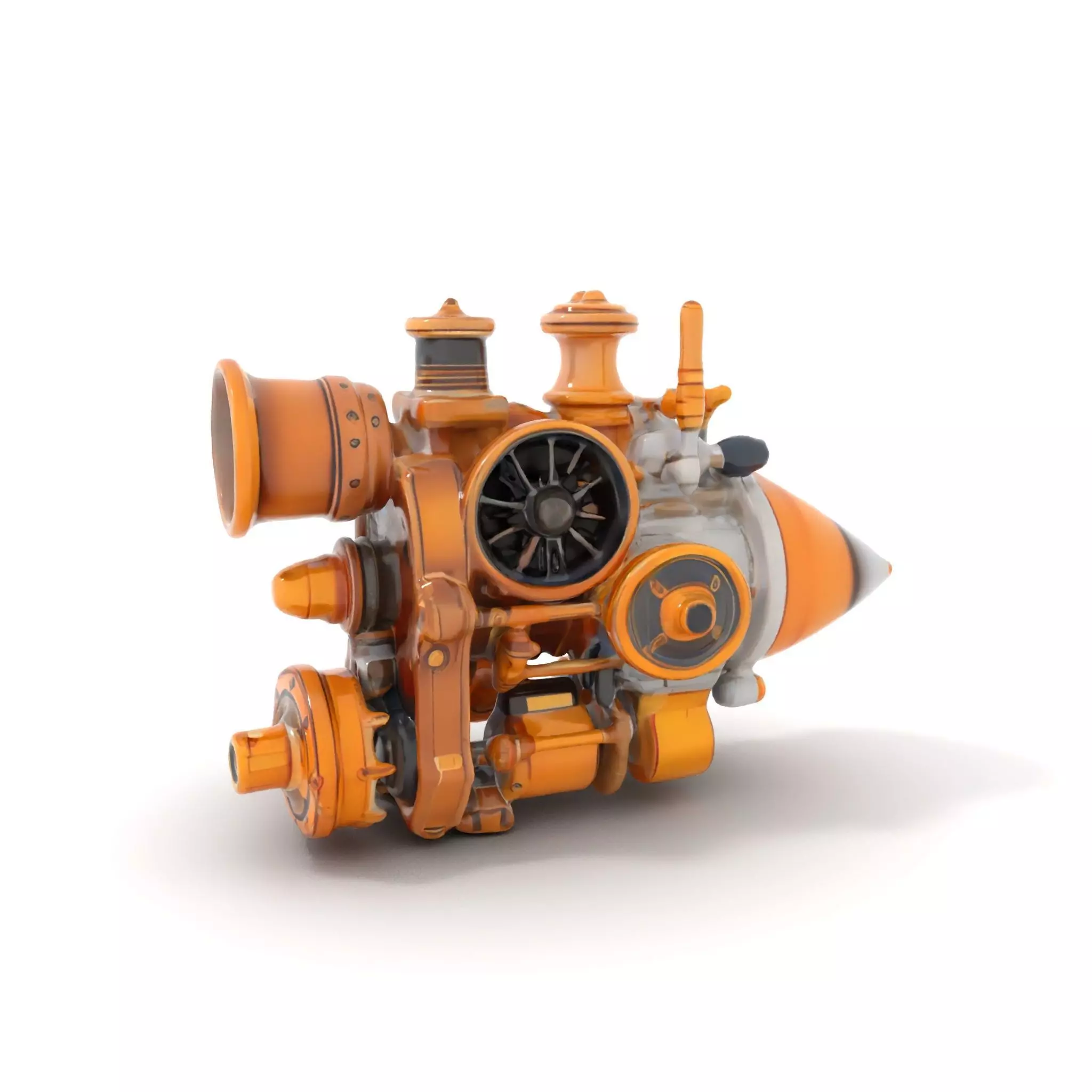 Steampunk Engine Model Pack for Fantasy Environments Low-poly 3D model_0