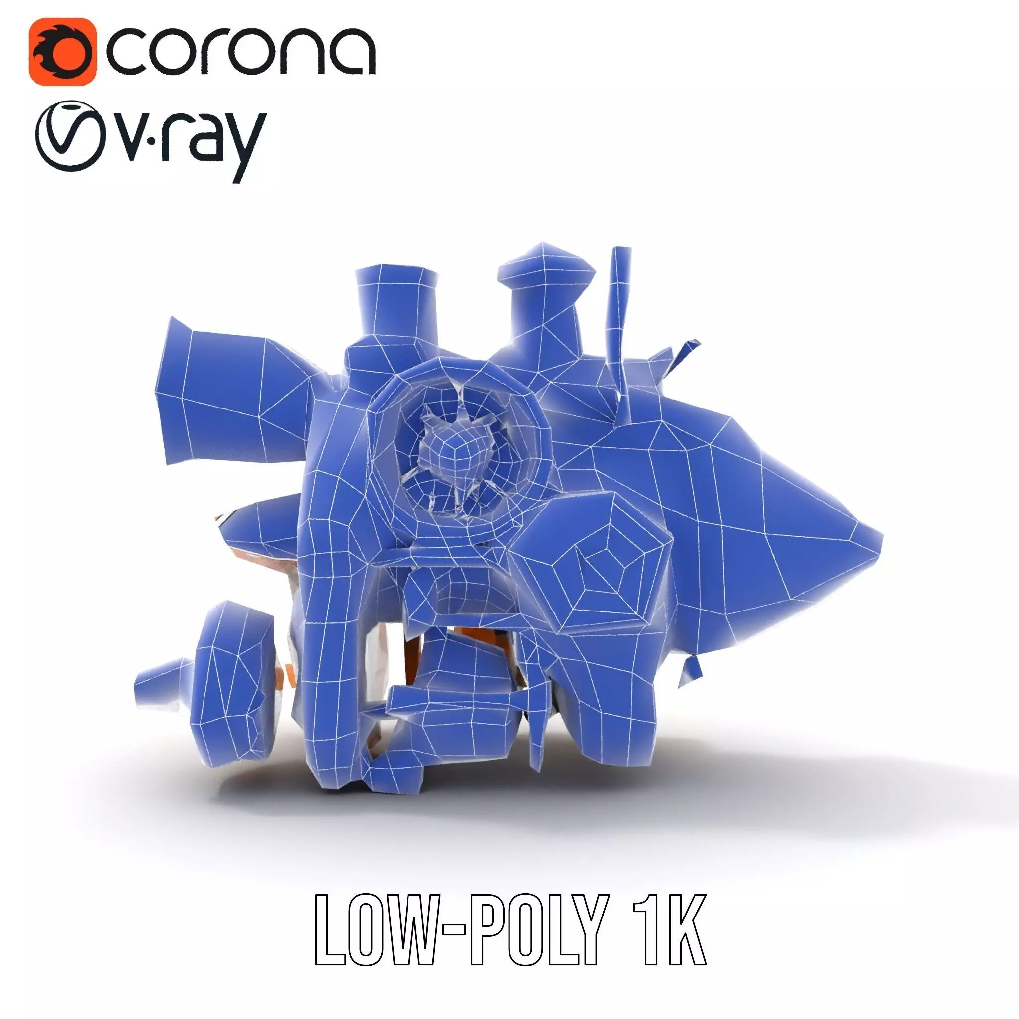 Steampunk Engine Model Pack for Fantasy Environments Low-poly 3D model_19