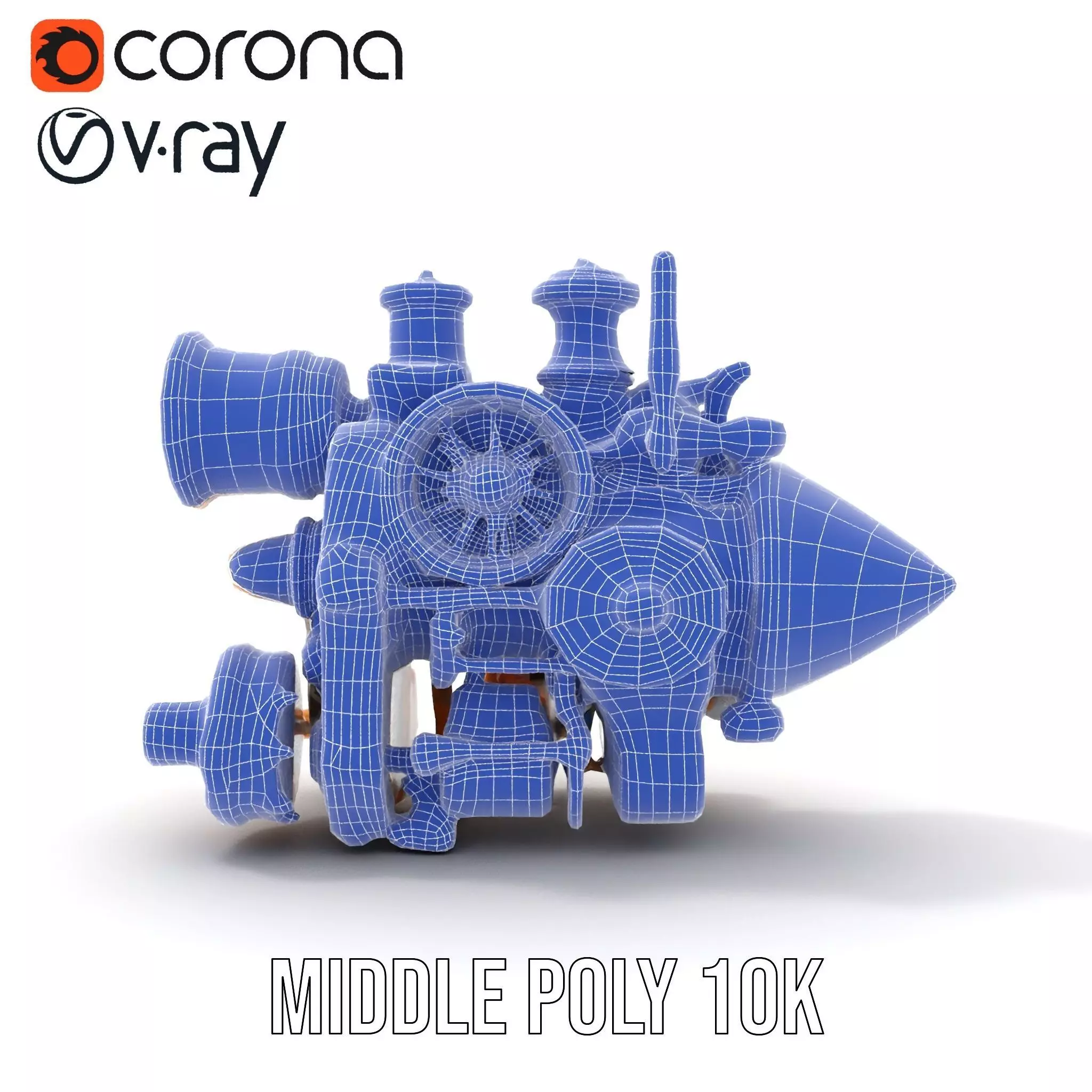 Steampunk Engine Model Pack for Fantasy Environments Low-poly 3D model_21