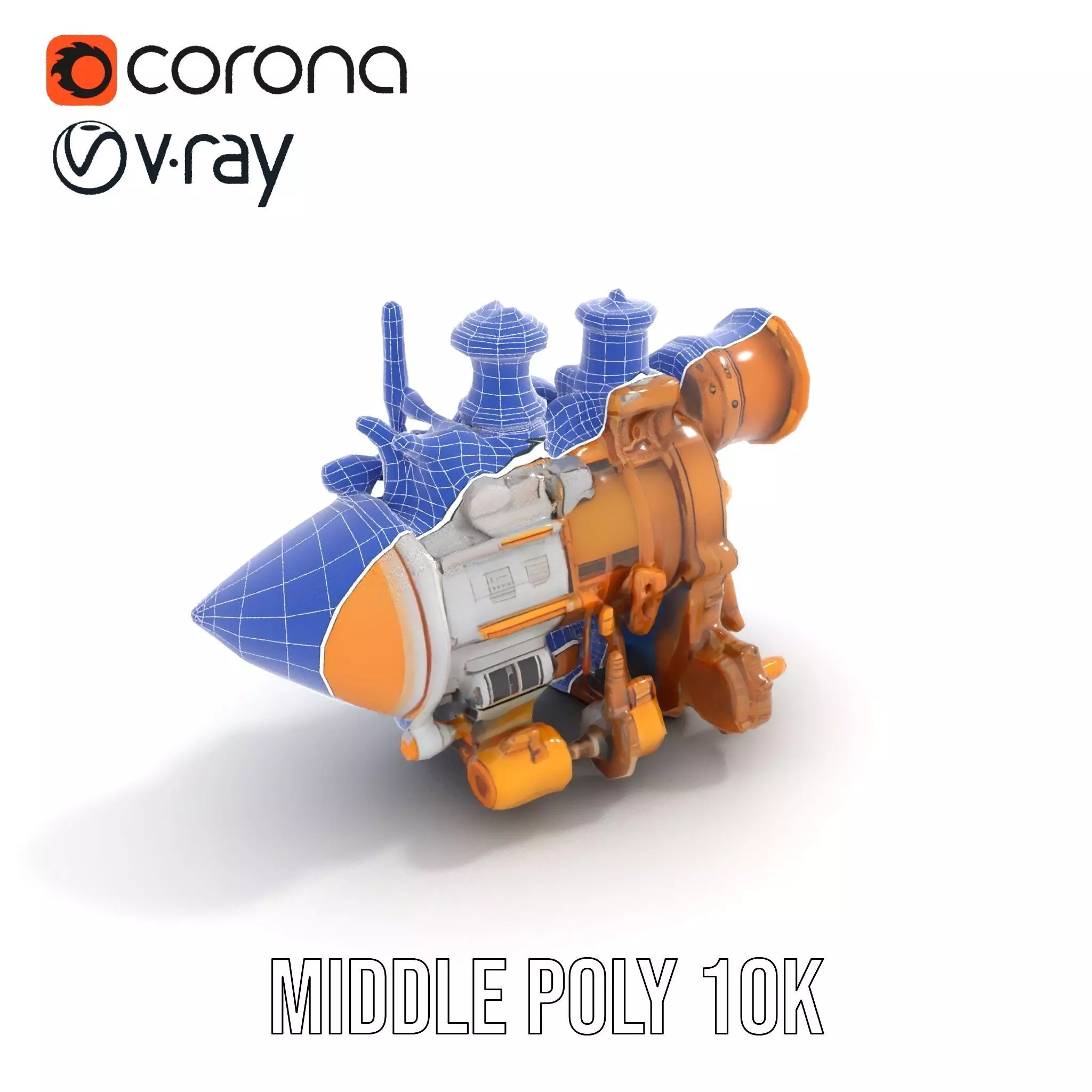 Steampunk Engine Model Pack for Fantasy Environments Low-poly 3D model_23