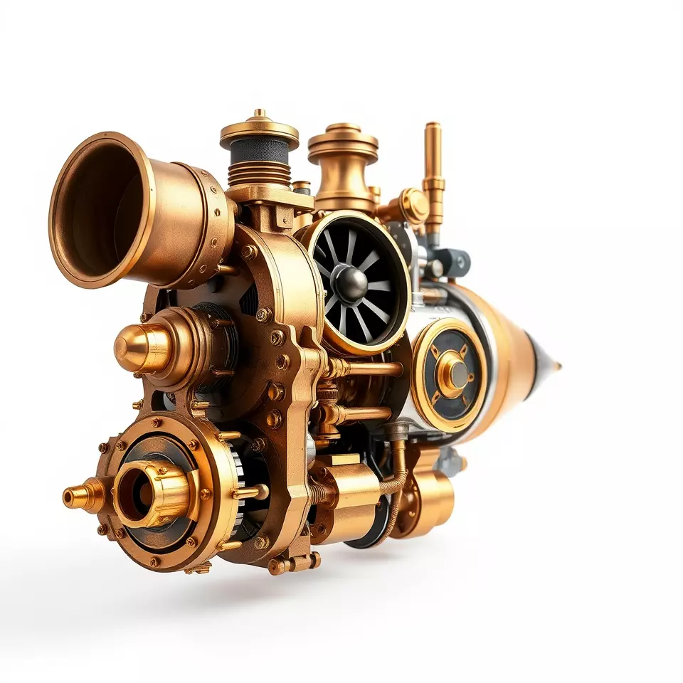 Steampunk Engine Model Pack for Fantasy Environments Low-poly 3D model_2