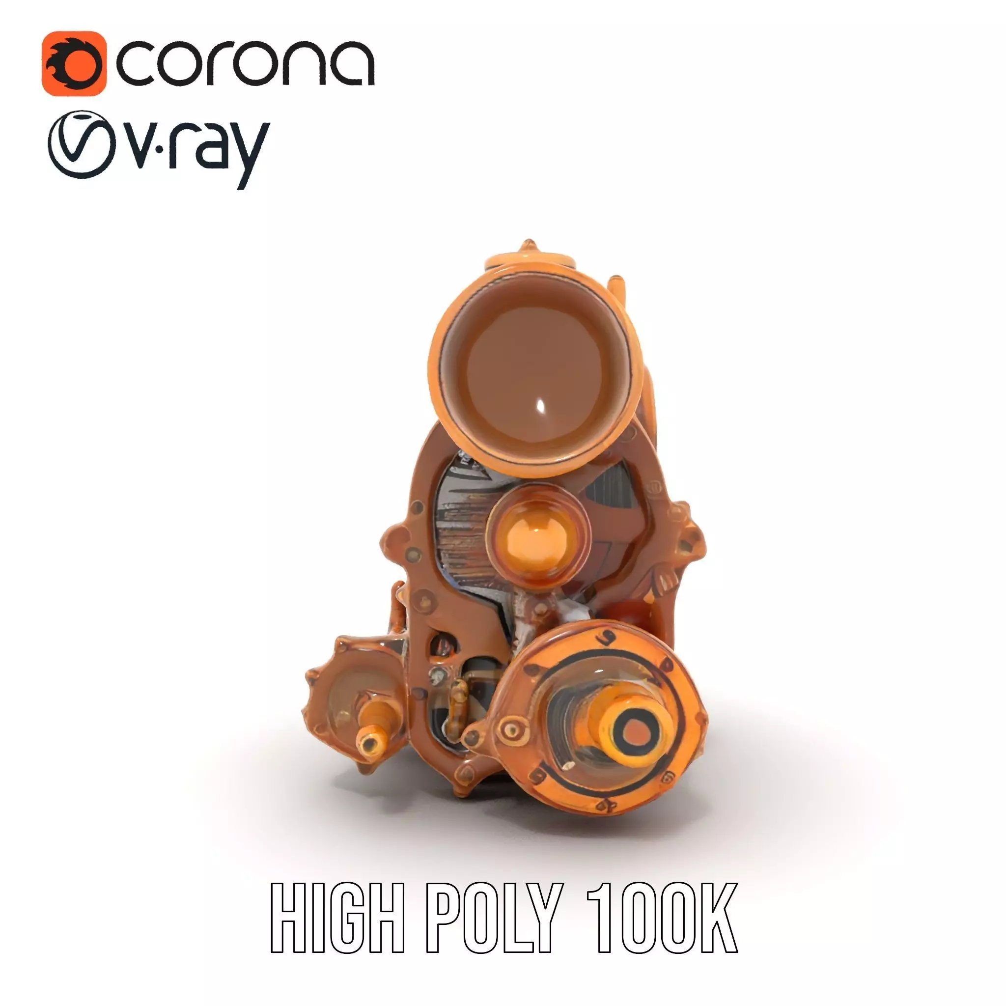 Steampunk Engine Model Pack for Fantasy Environments Low-poly 3D model_17