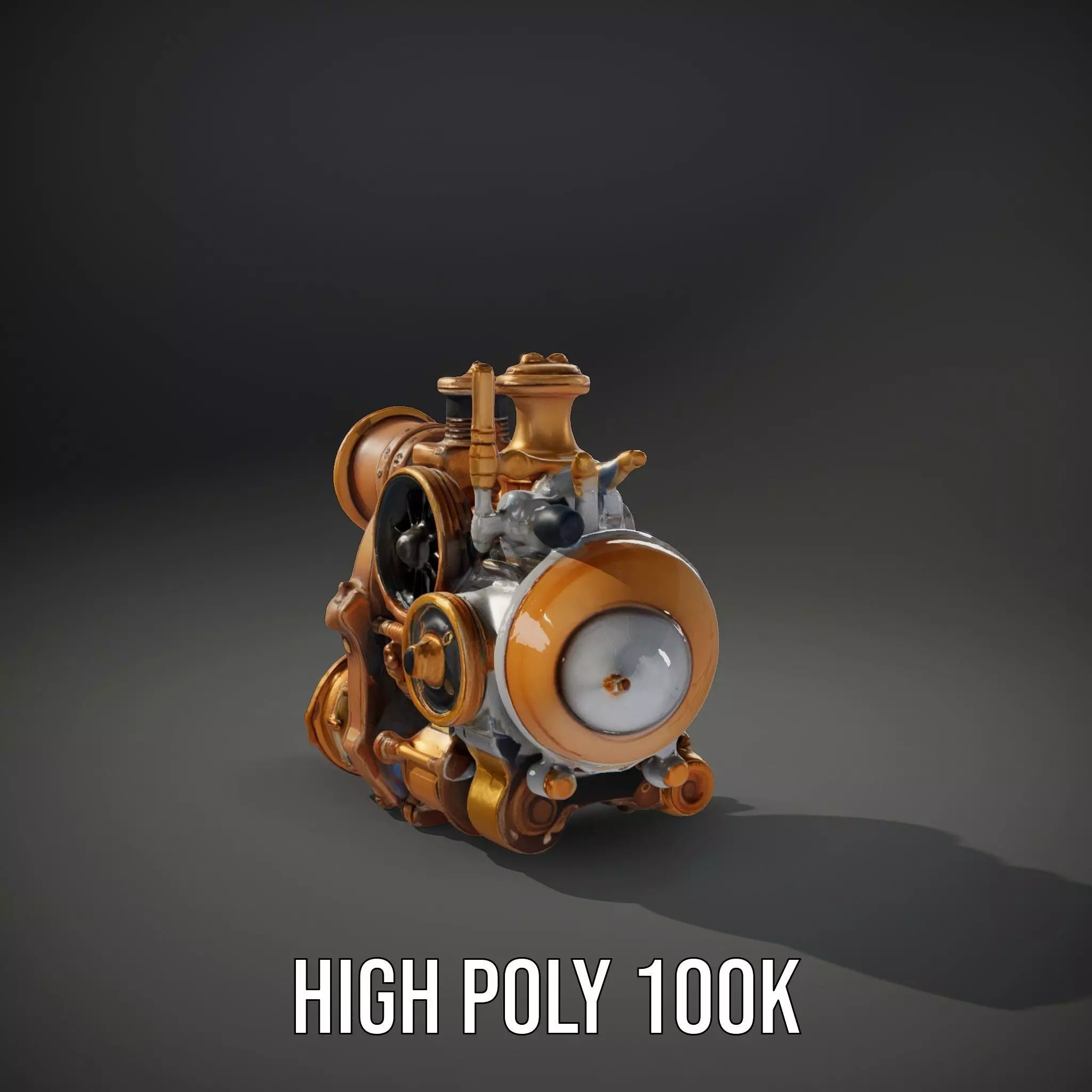 Steampunk Engine Model Pack for Fantasy Environments Low-poly 3D model_10