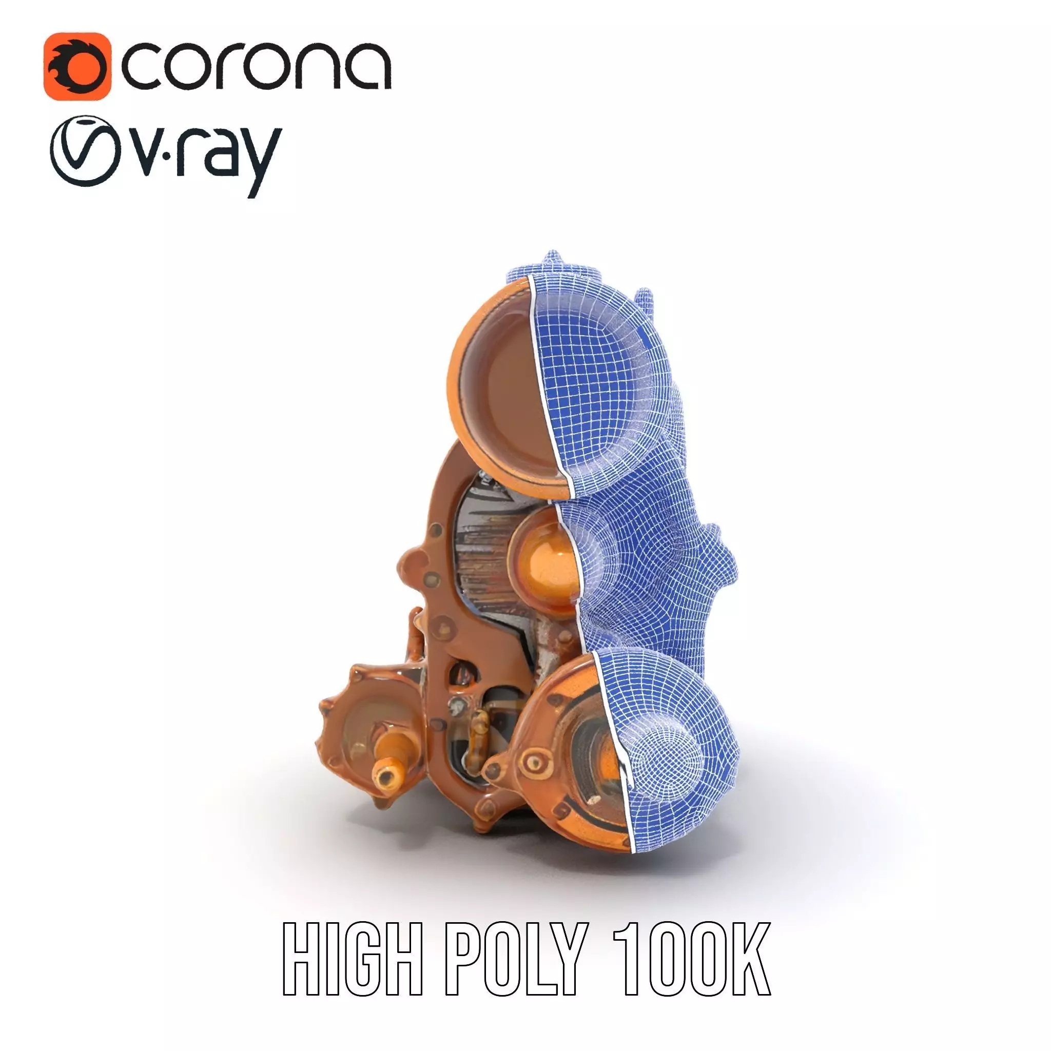 Steampunk Engine Model Pack for Fantasy Environments Low-poly 3D model_34