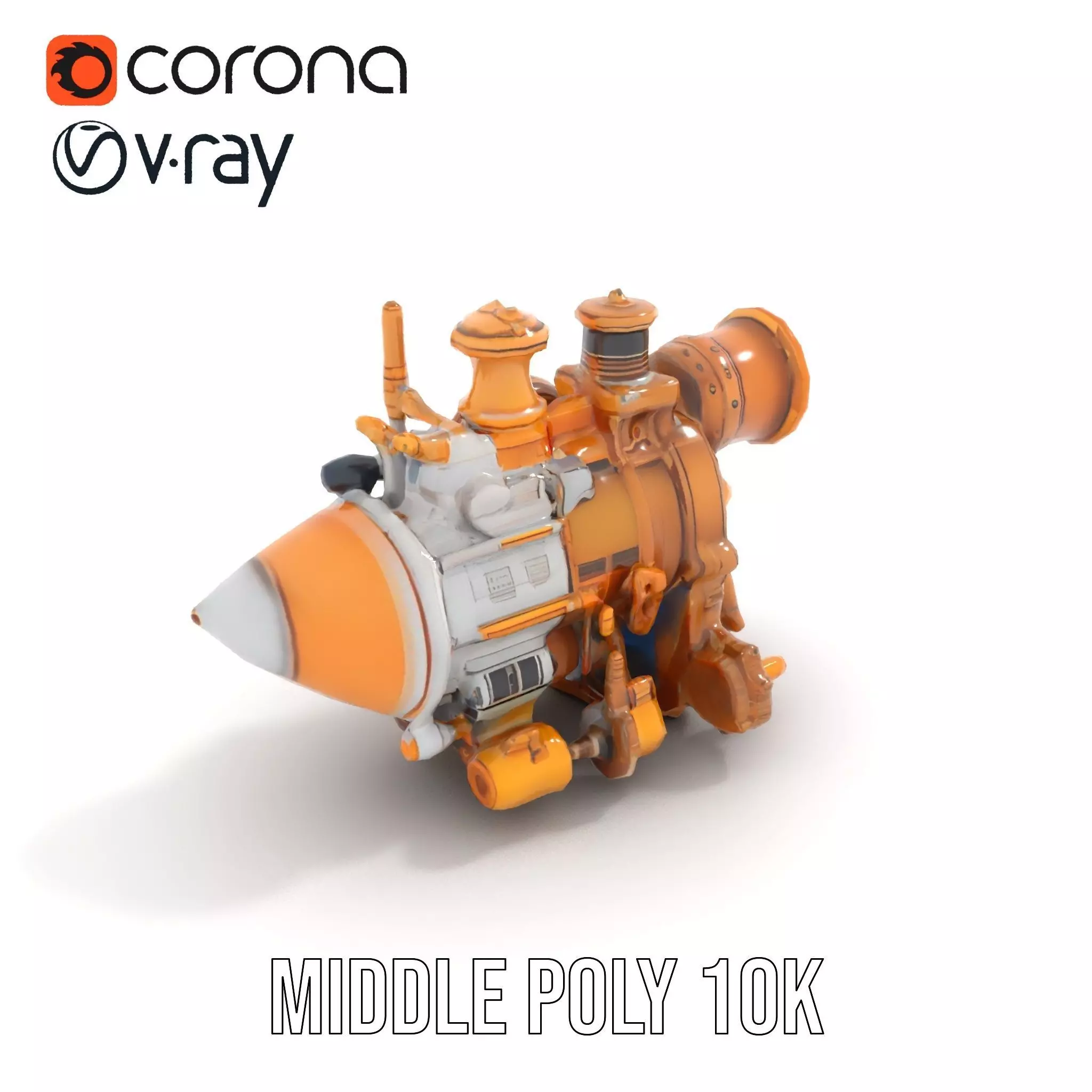 Steampunk Engine Model Pack for Fantasy Environments Low-poly 3D model_11