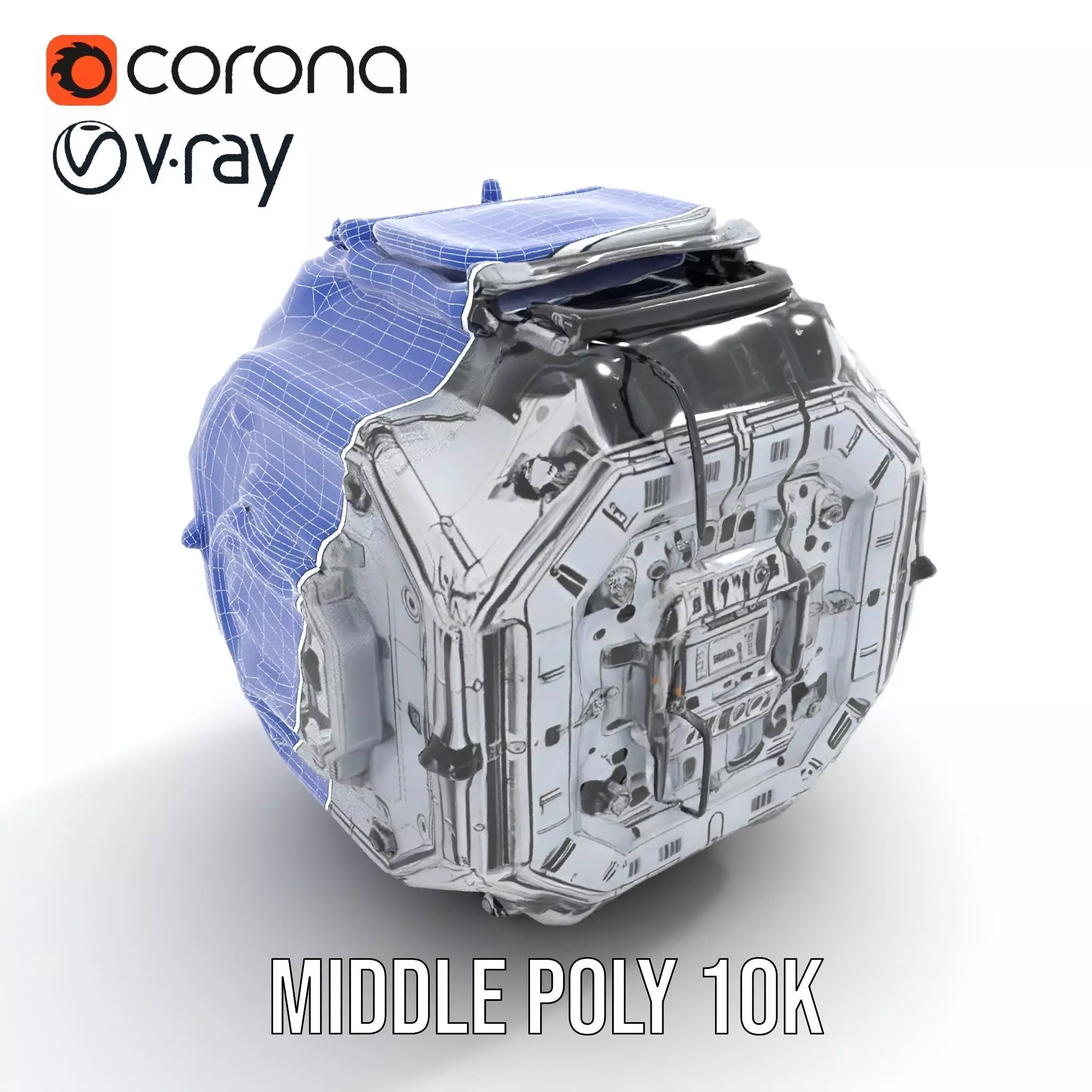 Futuristic Industrial Cargo Unit Model Pack Low-poly 3D model_29