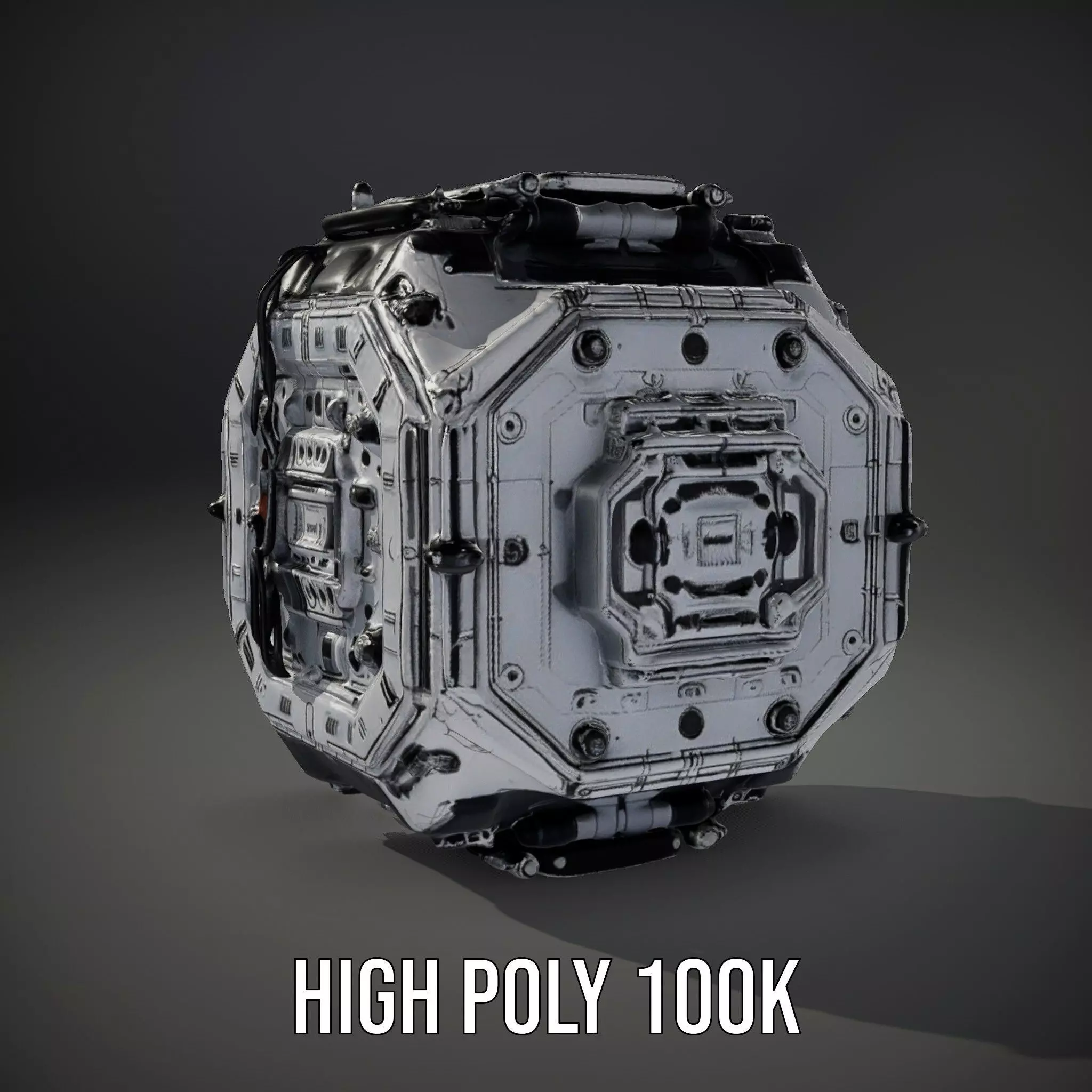 Futuristic Industrial Cargo Unit Model Pack Low-poly 3D model_8