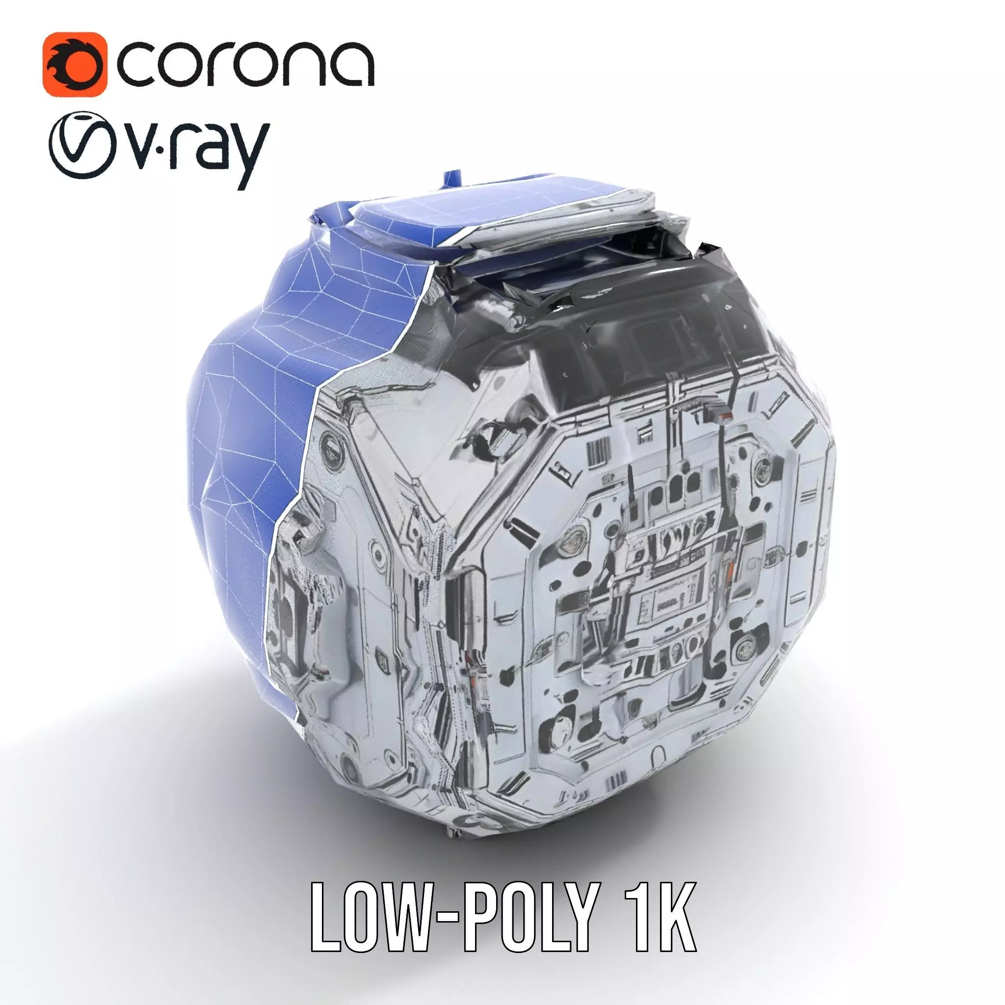 Futuristic Industrial Cargo Unit Model Pack Low-poly 3D model_25