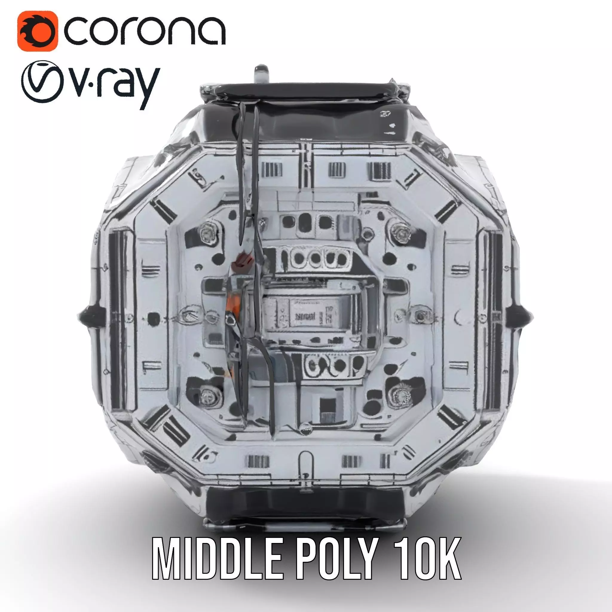 Futuristic Industrial Cargo Unit Model Pack Low-poly 3D model_15