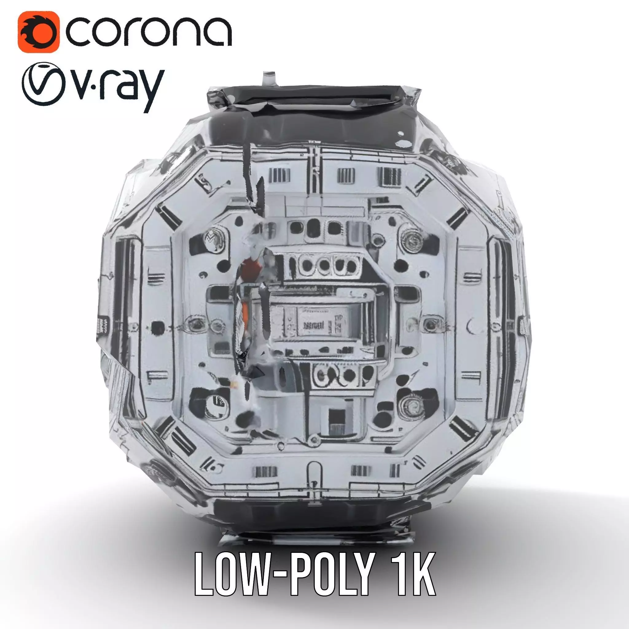 Futuristic Industrial Cargo Unit Model Pack Low-poly 3D model_19