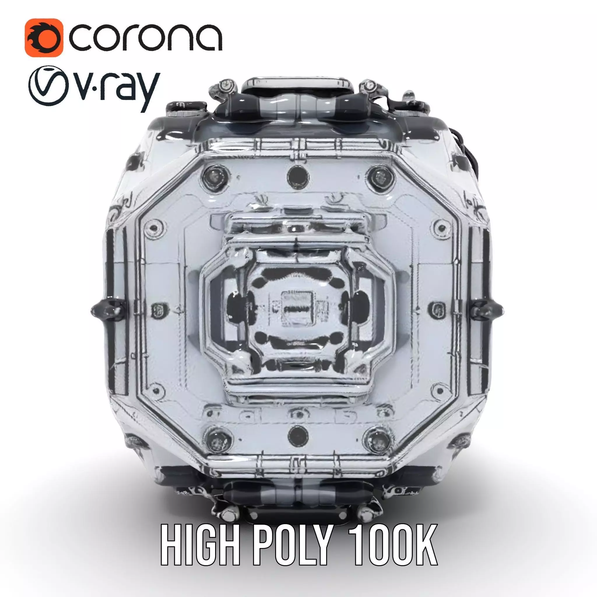 Futuristic Industrial Cargo Unit Model Pack Low-poly 3D model_20