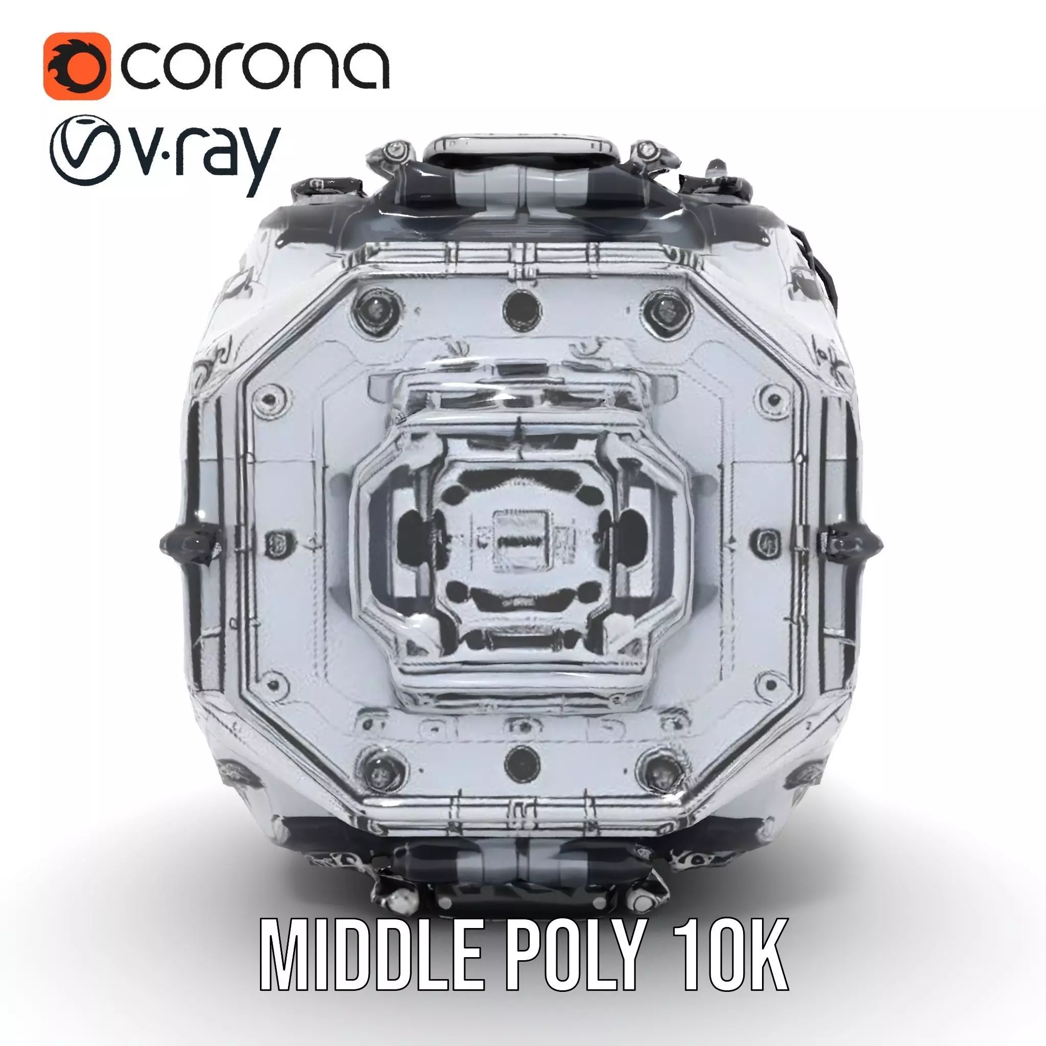 Futuristic Industrial Cargo Unit Model Pack Low-poly 3D model_6