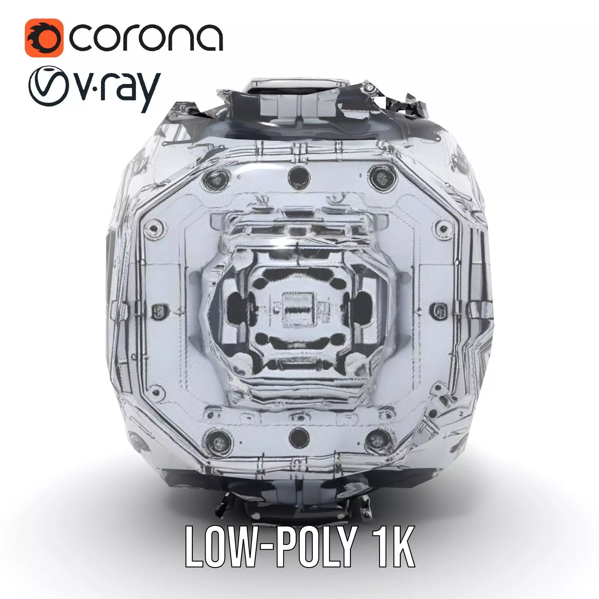 Futuristic Industrial Cargo Unit Model Pack Low-poly 3D model_22