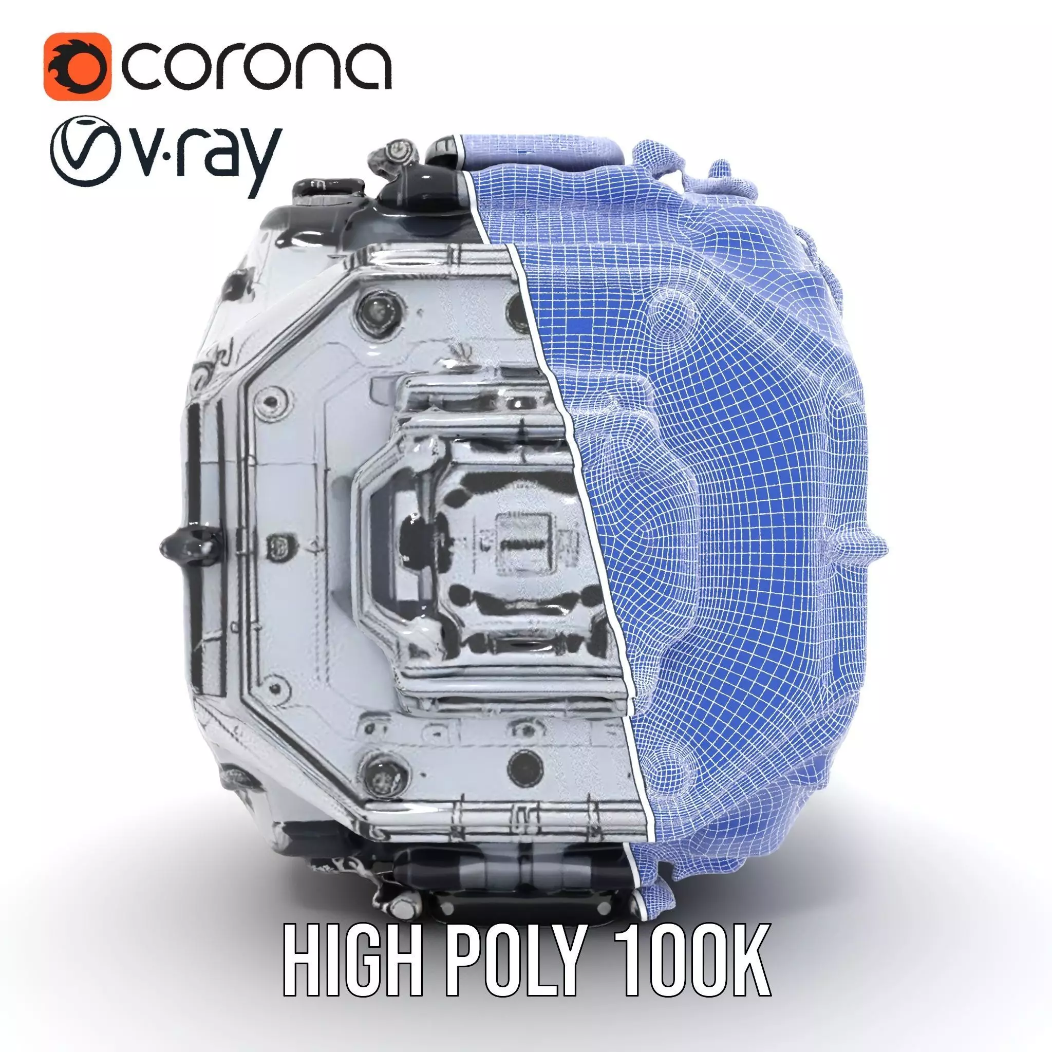 Futuristic Industrial Cargo Unit Model Pack Low-poly 3D model_32