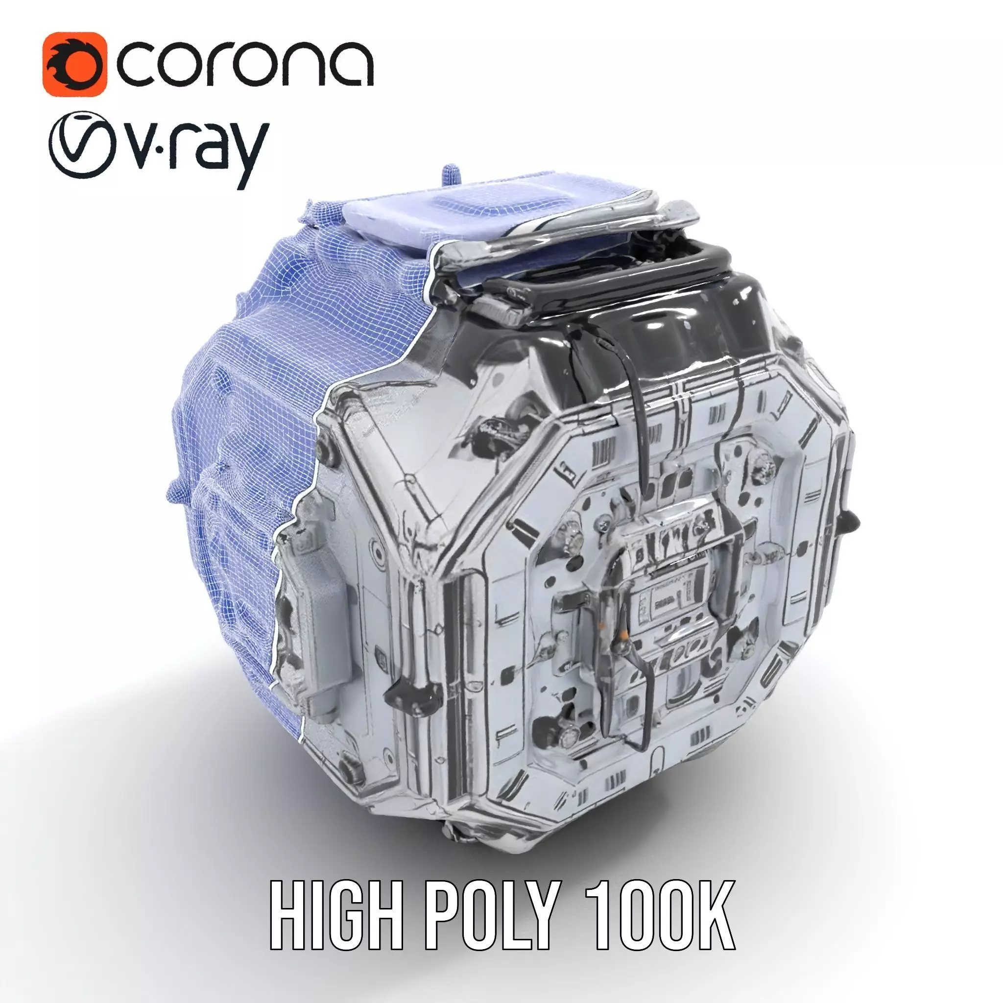 Futuristic Industrial Cargo Unit Model Pack Low-poly 3D model_31