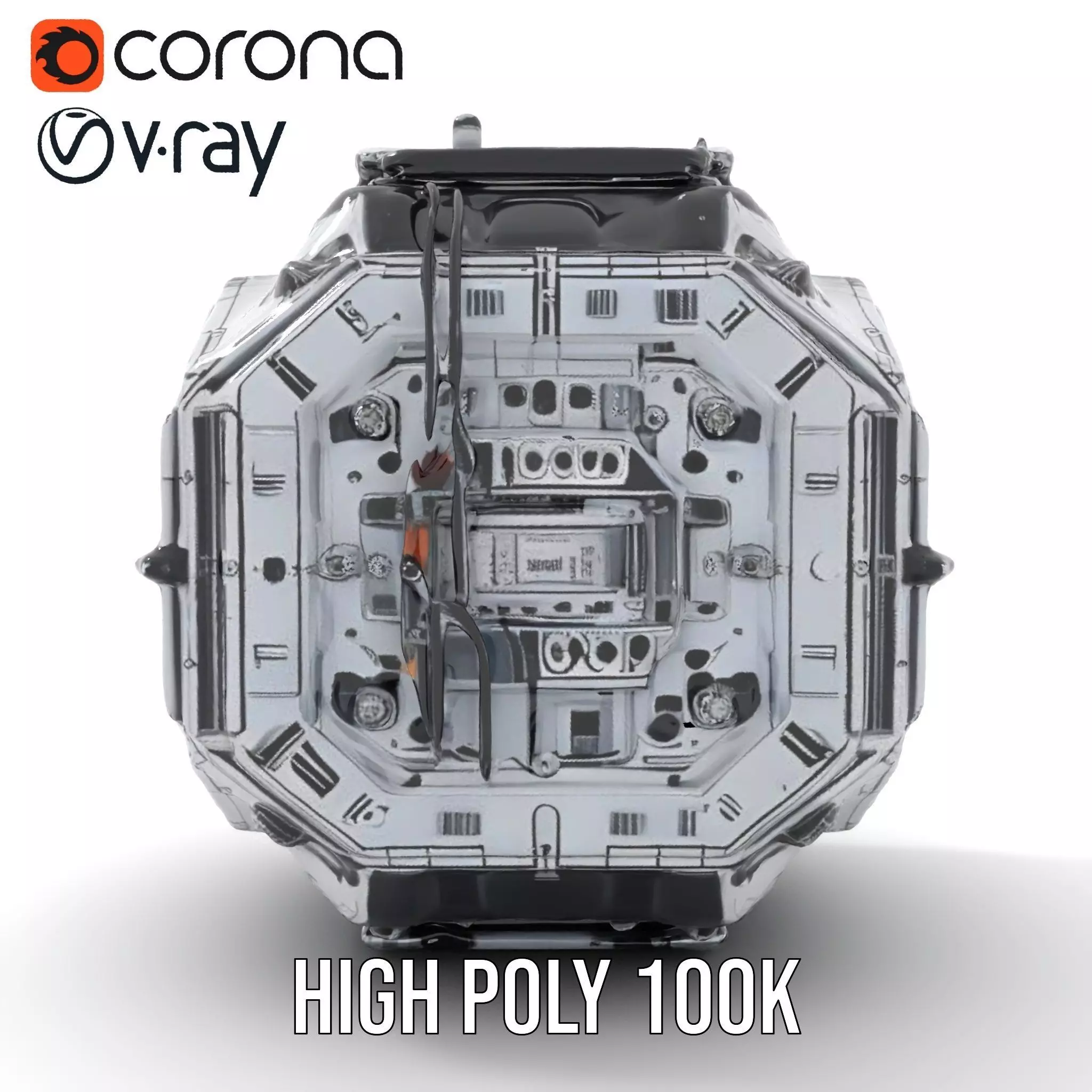 Futuristic Industrial Cargo Unit Model Pack Low-poly 3D model_26