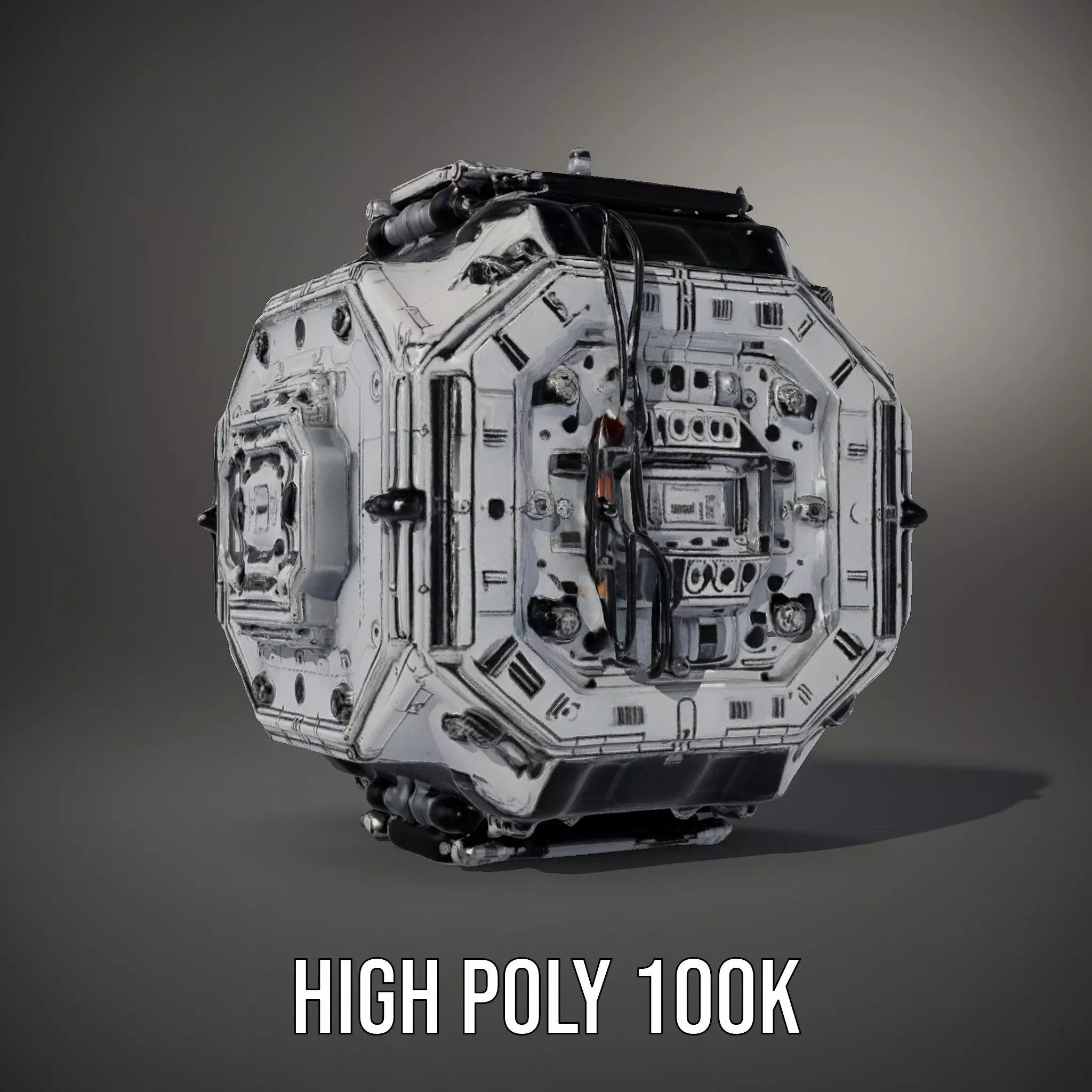 Futuristic Industrial Cargo Unit Model Pack Low-poly 3D model_10