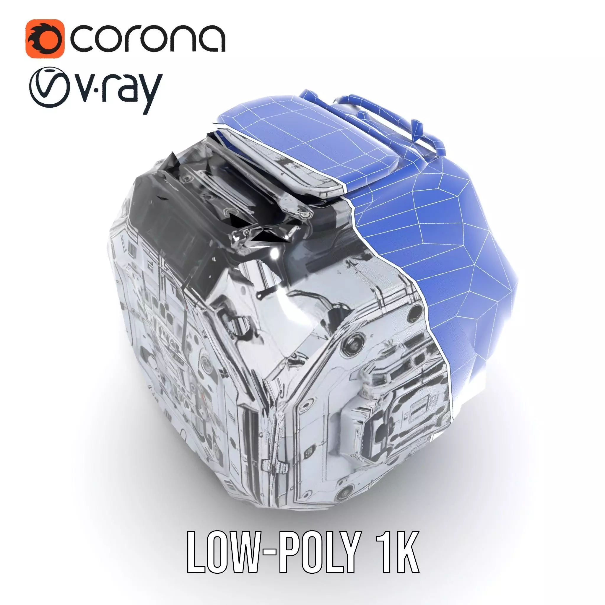 Futuristic Industrial Cargo Unit Model Pack Low-poly 3D model_30