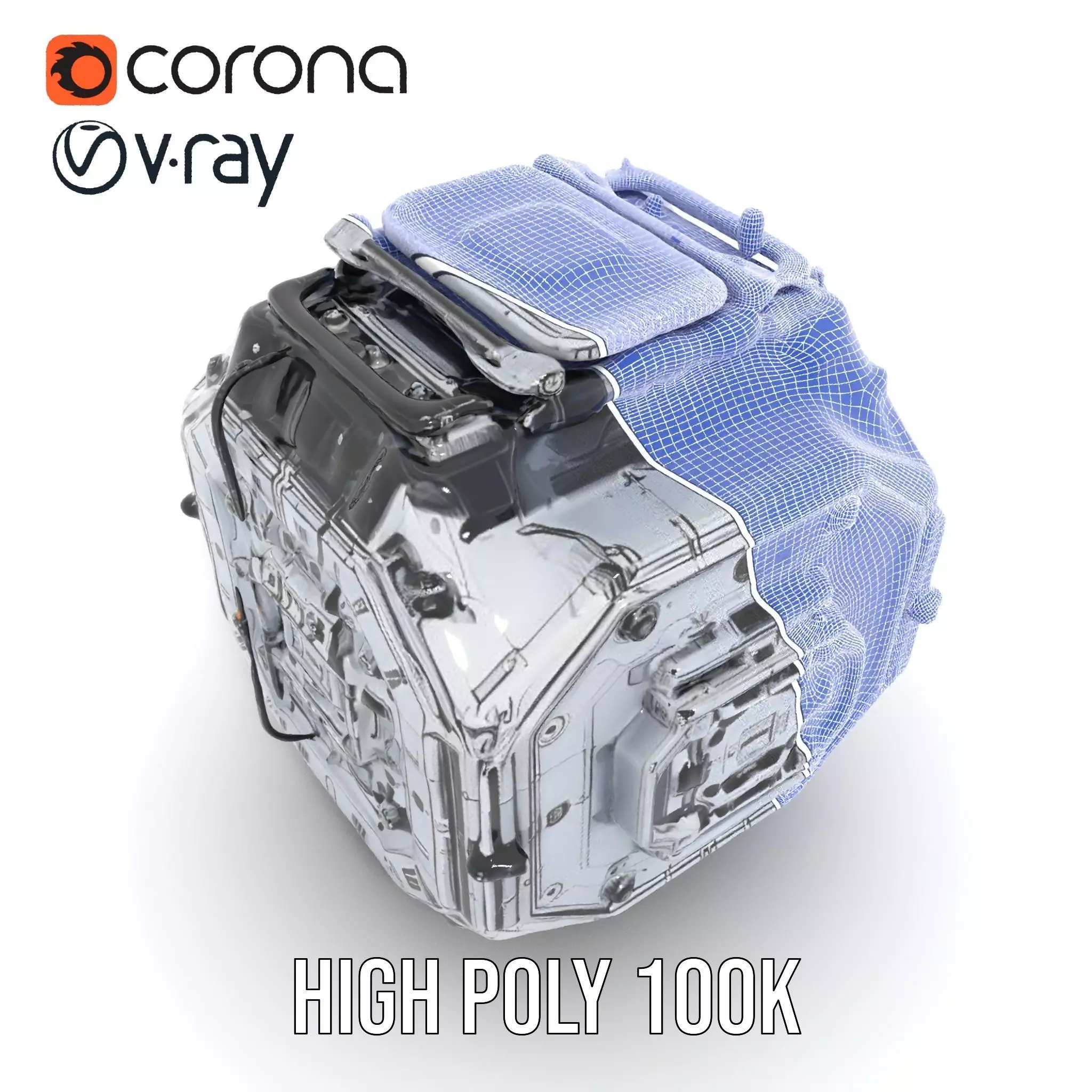 Futuristic Industrial Cargo Unit Model Pack Low-poly 3D model_34