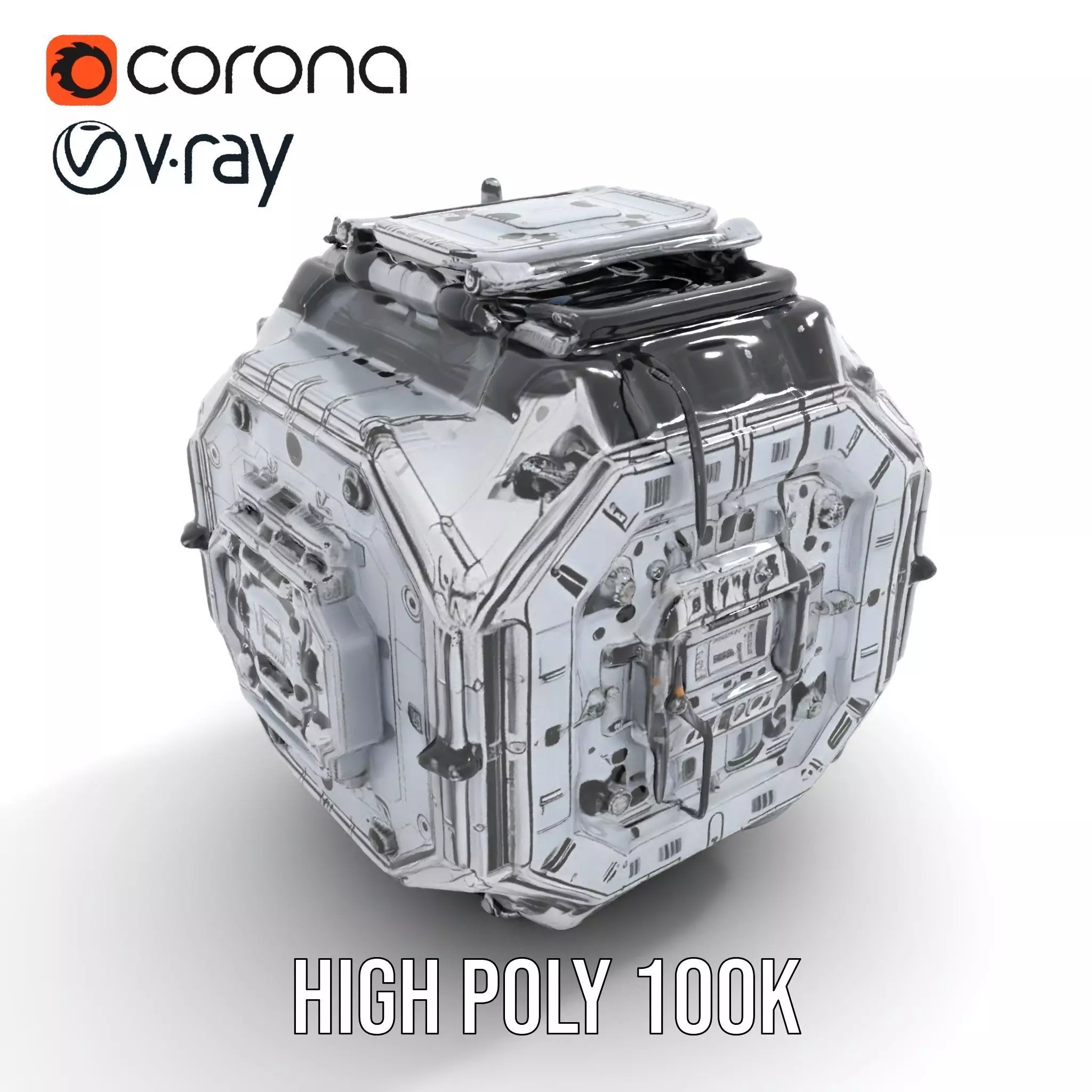 Futuristic Industrial Cargo Unit Model Pack Low-poly 3D model_23