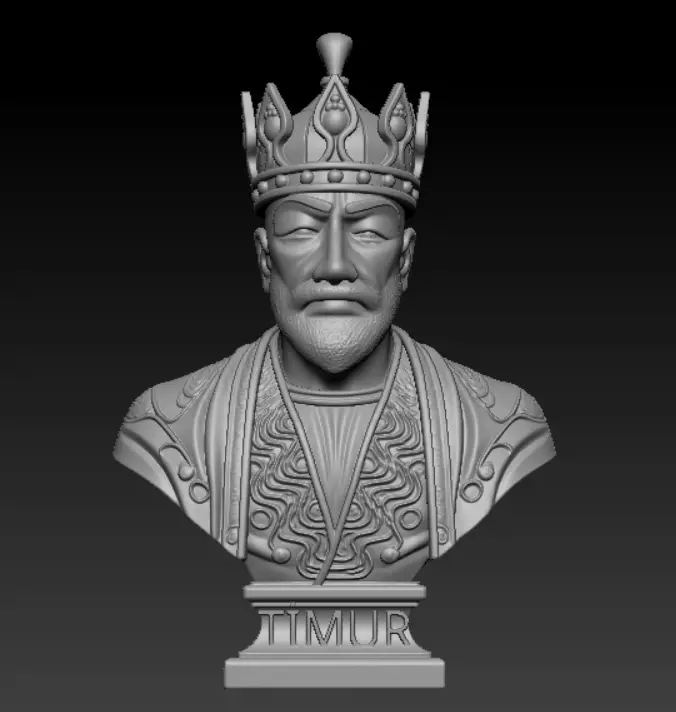 Emir Timur Timurlenk Tarihi Lider Detayli 3D Bust Model STL 3D print model_0