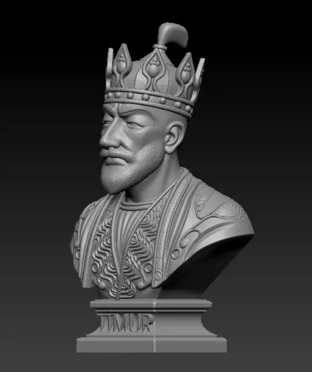 Emir Timur Timurlenk Tarihi Lider Detayli 3D Bust Model STL 3D print model_2