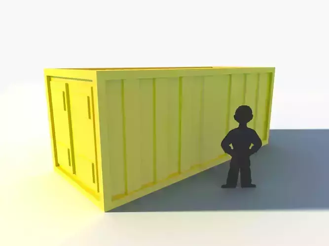 Shipping Container for Barge Cargo Ships Low-poly 3D model