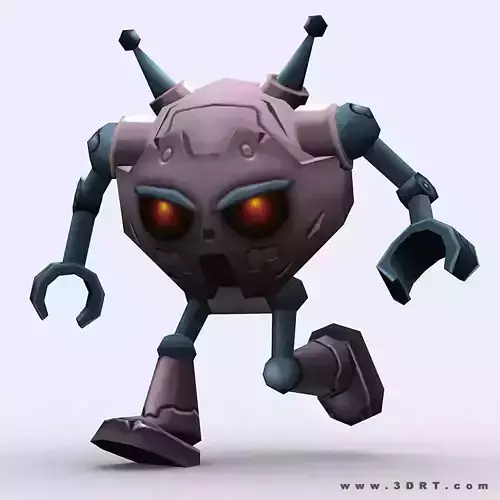 3DRT-Chibii-Robot-01 robot with golden eyes Low-poly 3D model