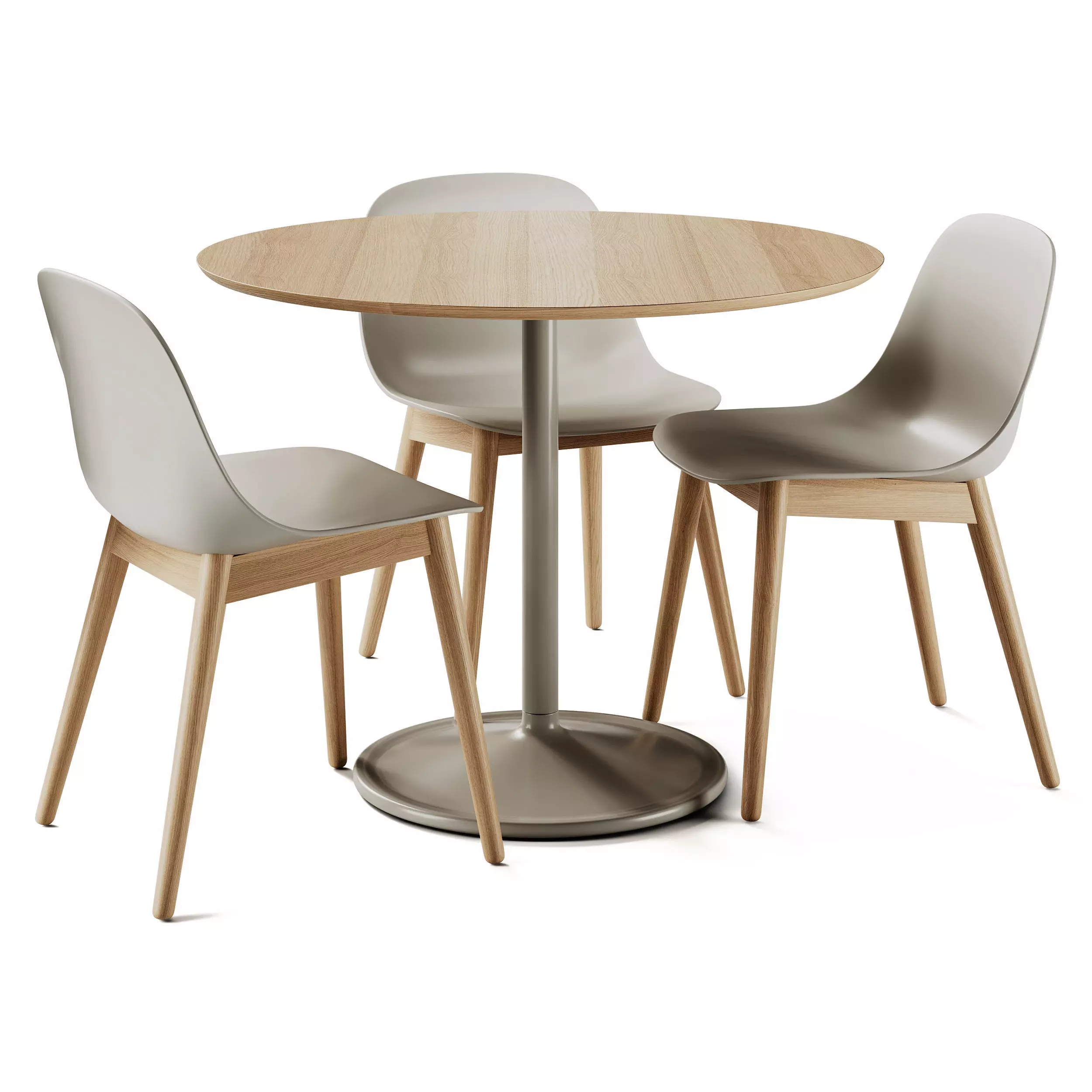 Muuto Fiber Chair and Soft Cafe Table 3D model_0
