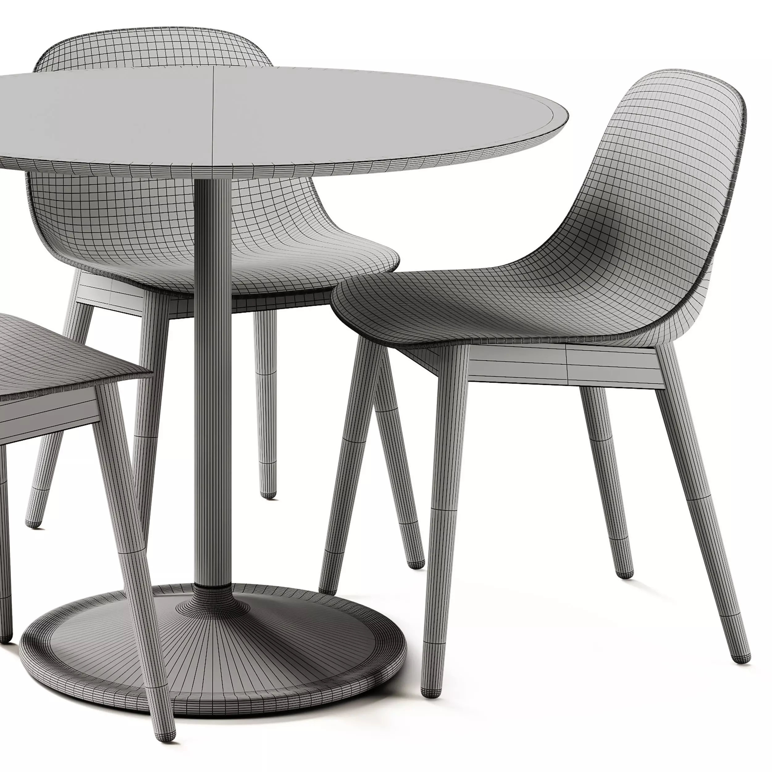 Muuto Fiber Chair and Soft Cafe Table 3D model_7
