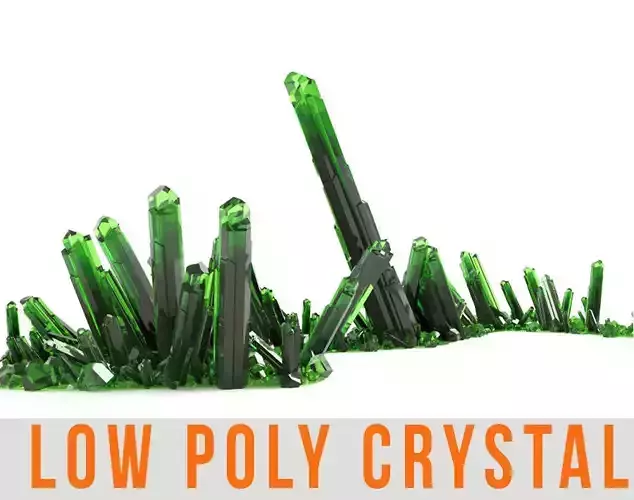 Crystal Diamond Emerald Field Low poly Low-poly 3D model