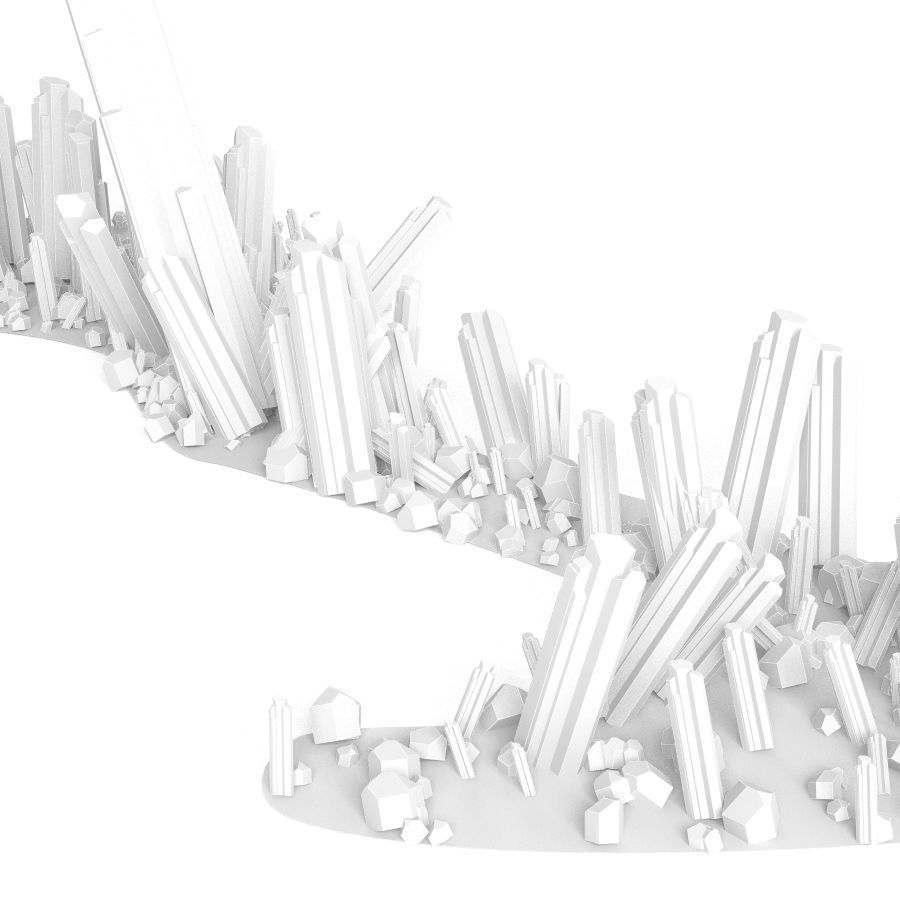 Crystal Diamond Emerald Field Low poly Low-poly 3D model_6