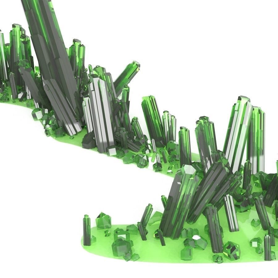 Crystal Diamond Emerald Field Low poly Low-poly 3D model_2