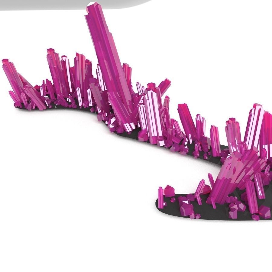 Crystal Diamond Emerald Field Low poly Low-poly 3D model_3