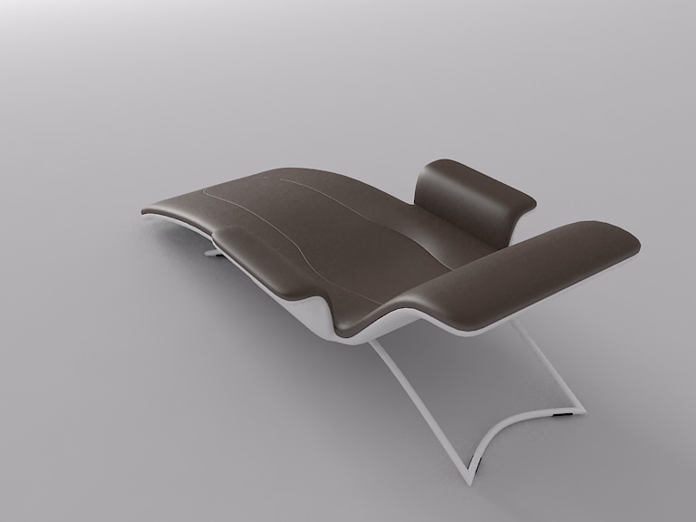 Simple Armchair 1 3D model_2